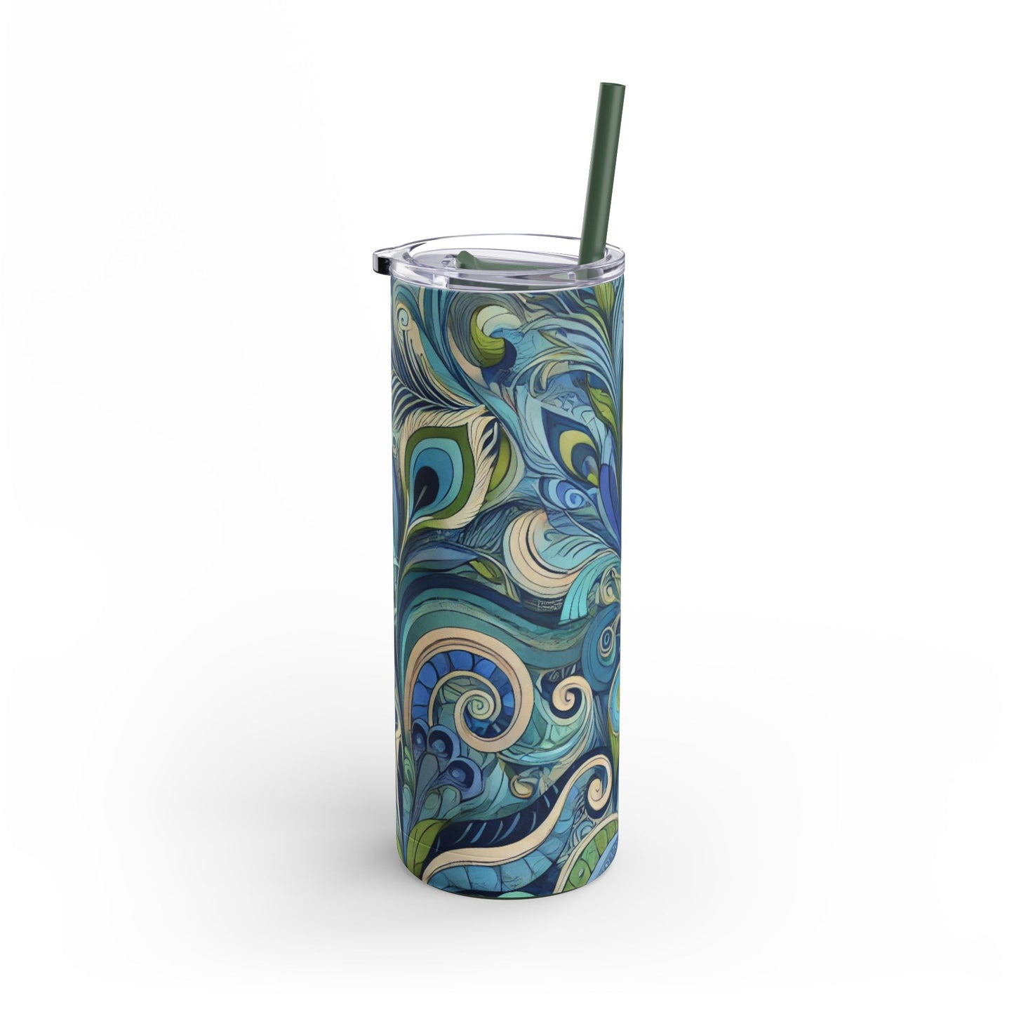 20oz Matte Tumbler, 7 Colors - Stylish Travel Cup - Feather Currents, Blue