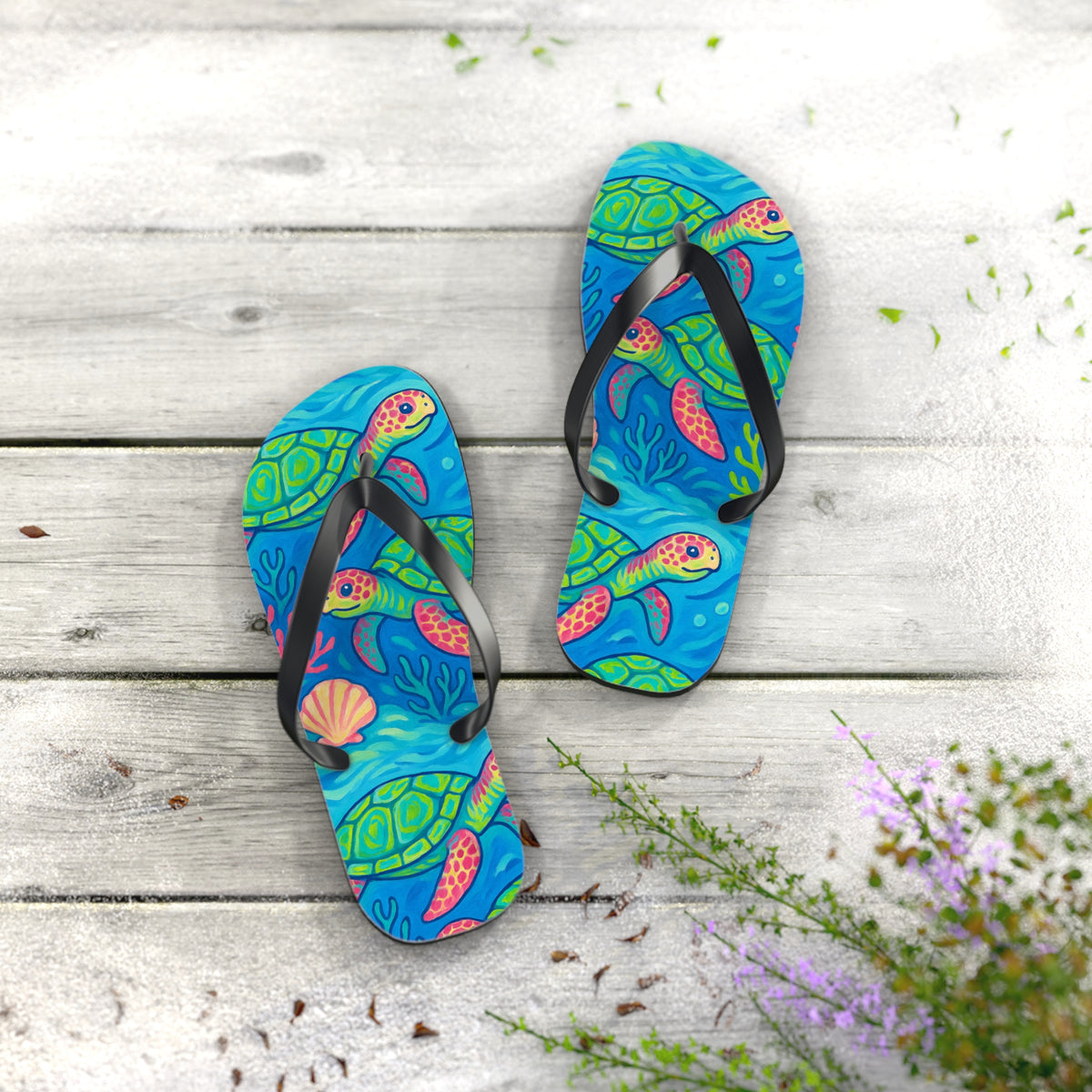 Flip Flops - Turtles and Corals