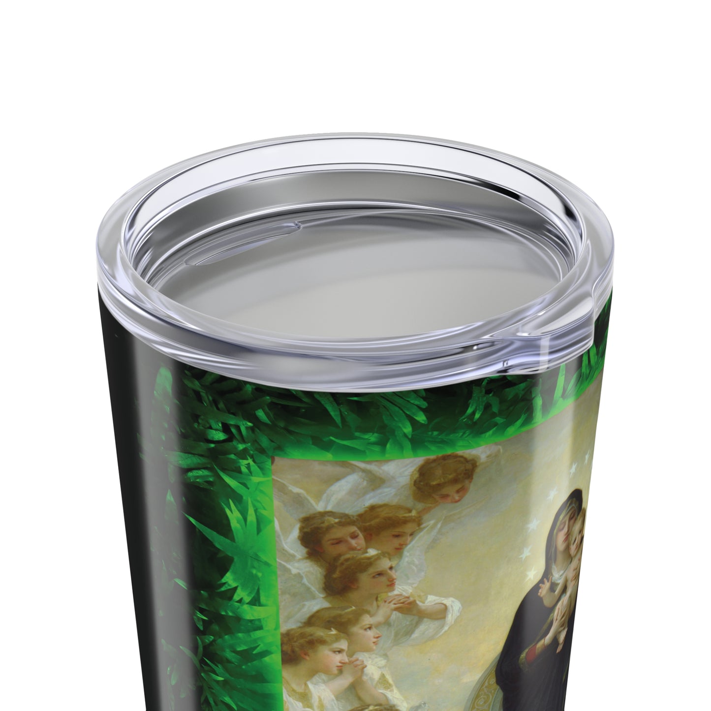 20oz Glossy Tumbler, Stainless Steel / Tropical Glow, Queen of the Angels/Black
