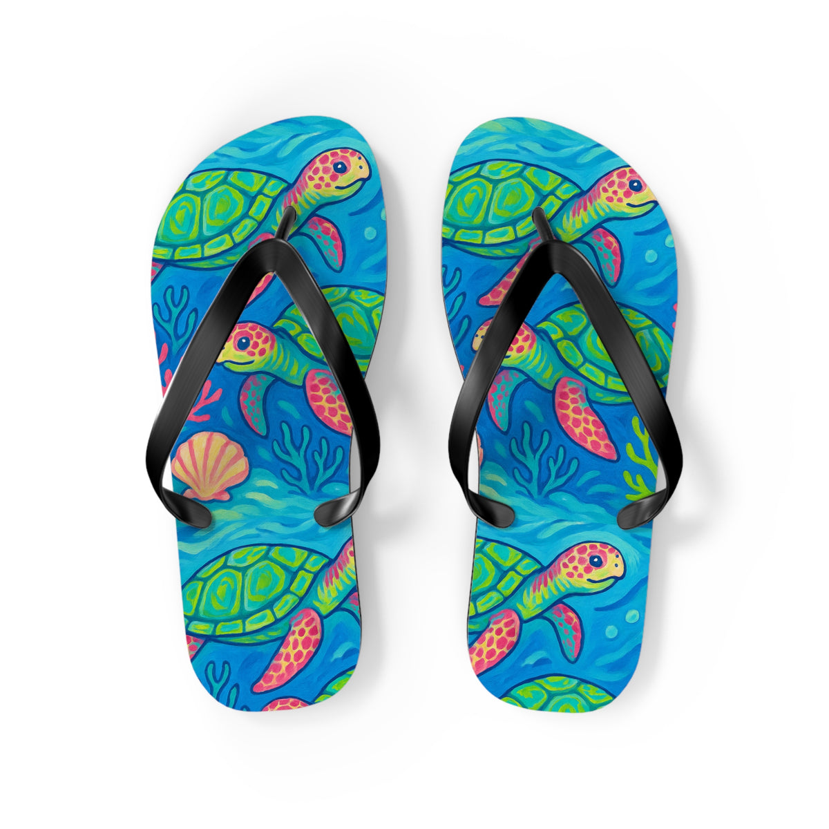 Flip Flops - Turtles and Corals