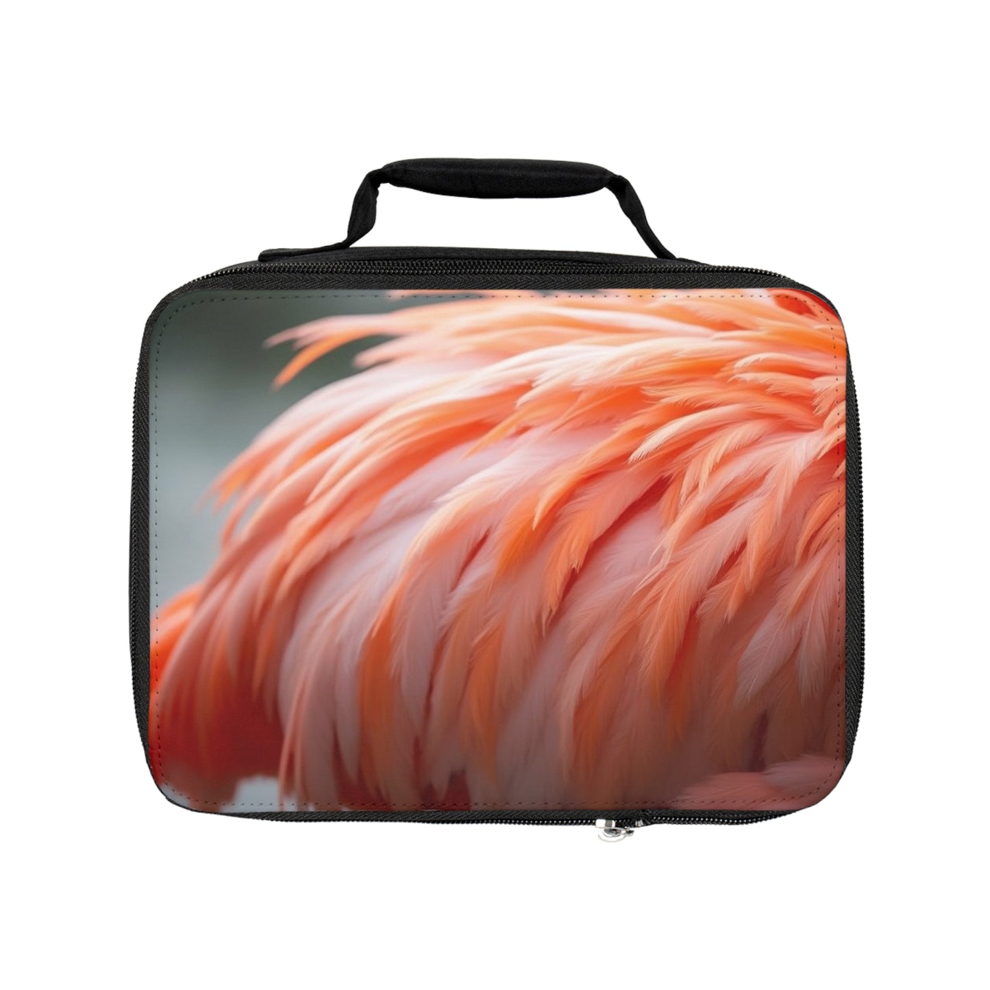 Flamingo Feathers Lunch Bag - Eco-Friendly Insulated Tote, Adult and Child Lunchbox / Perfect for Picnics, Beach Outings