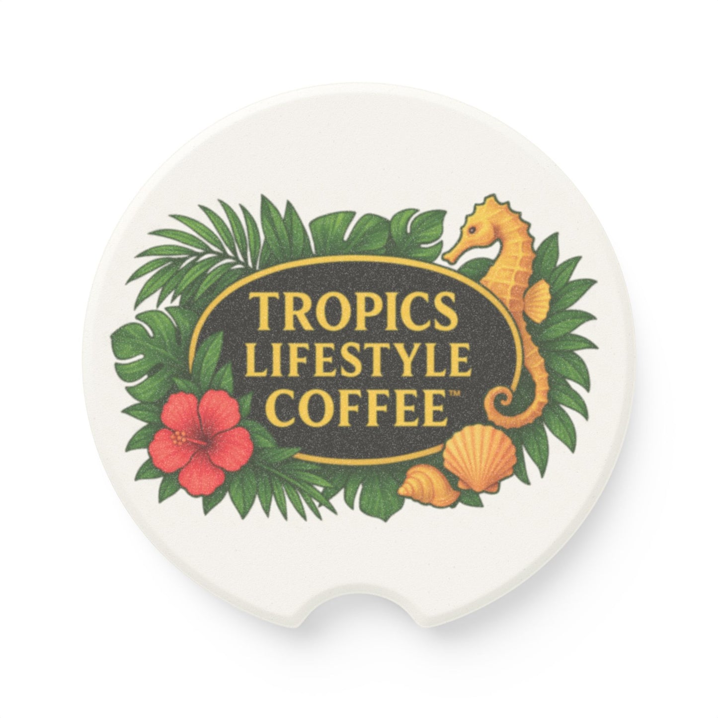 Soapstone Car Coaster - Tropics Lifestyle Coffee, Seahorse