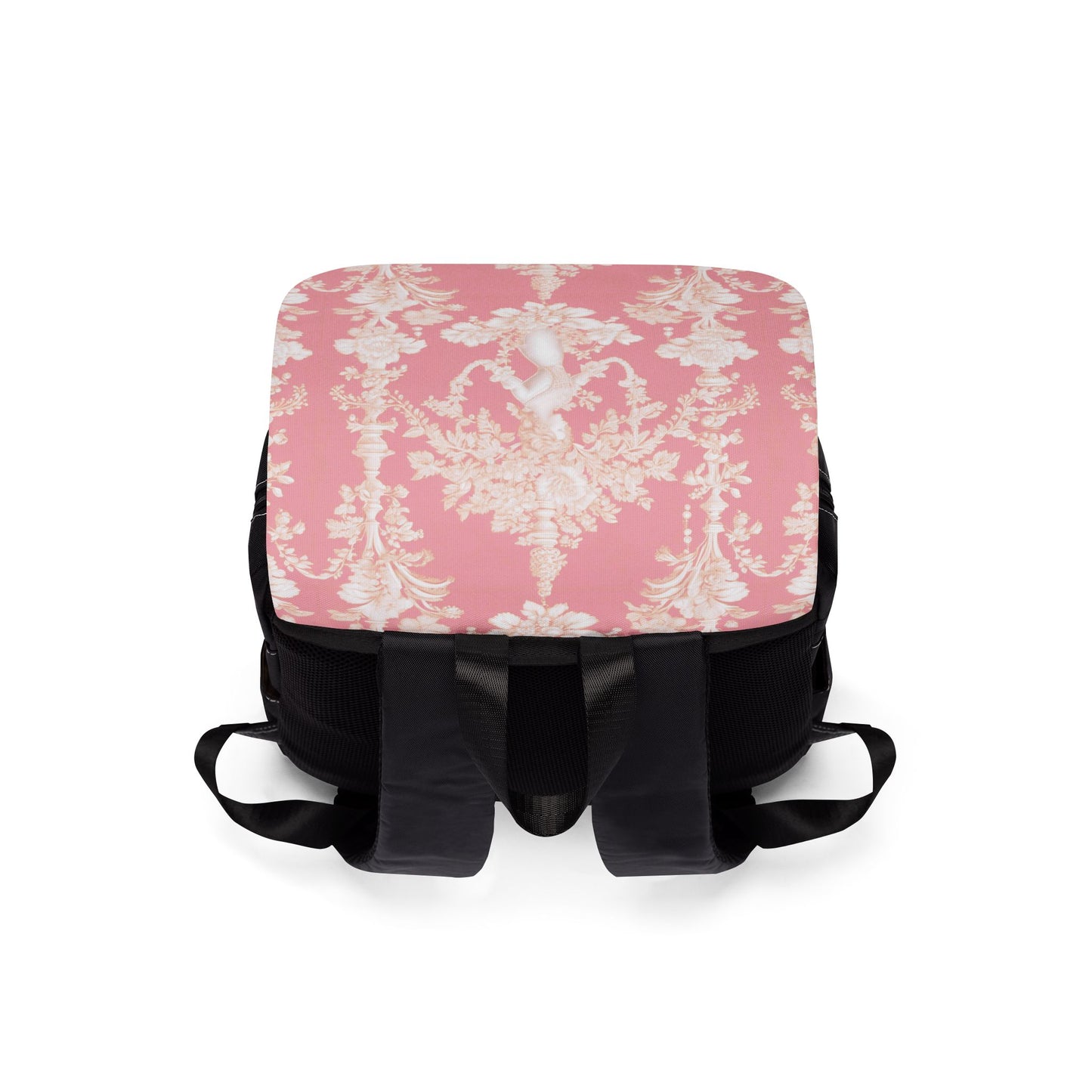 Tropical Casual Backpack - Perfect for Everyday Adventures / Pearl Lady Toile, Hibiscus Pink