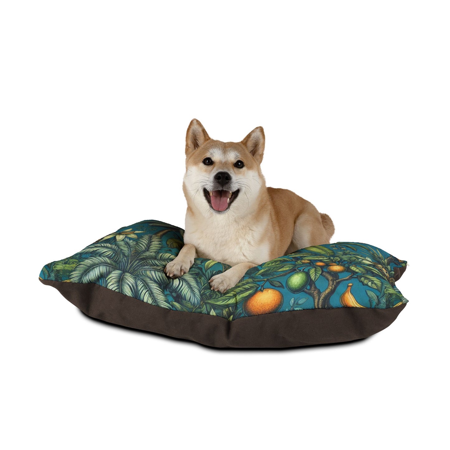 Pet Bed - Cozy and Fun Dog or Cat Bed for Beach Lovers / Tropical Fruit Blue