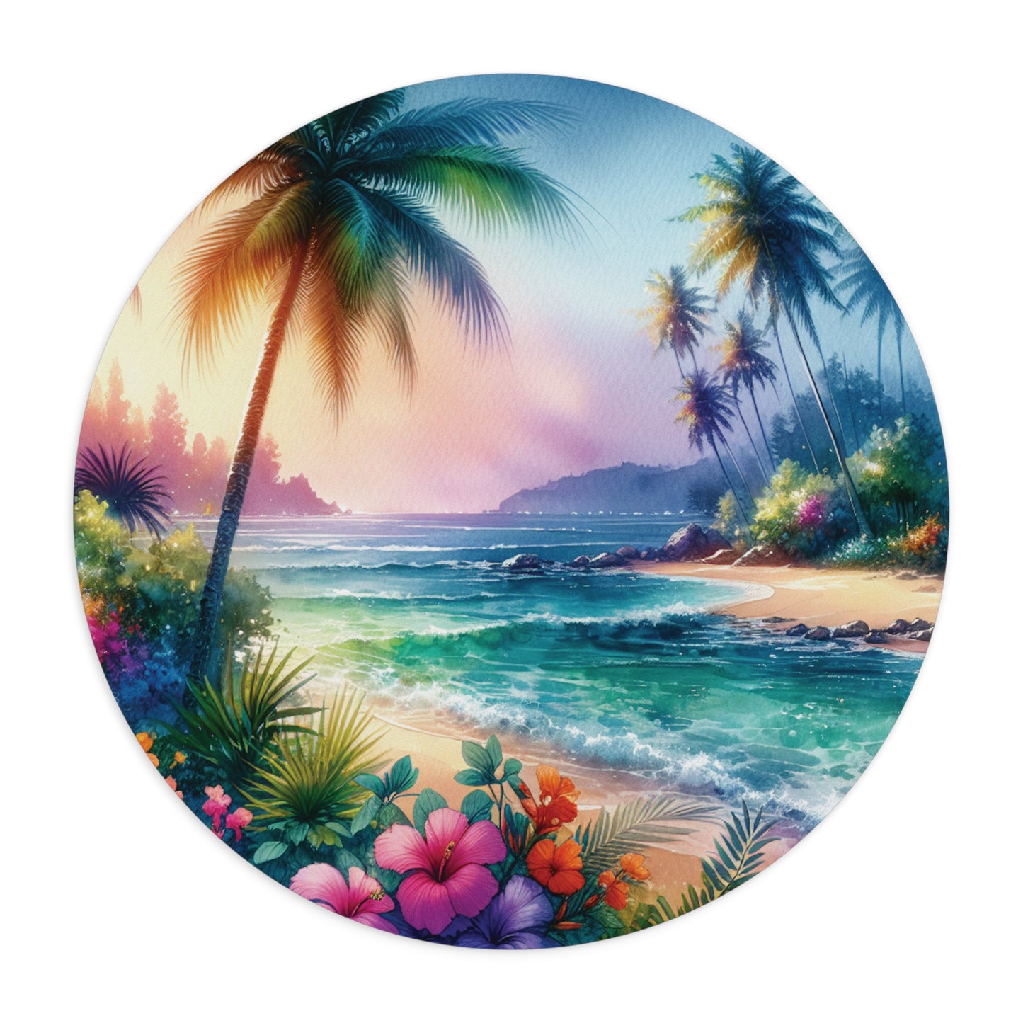 Coastal Mouse Pad, 2 Shapes - Beach Vibes for Home Office & Gamer / Bay of Peace