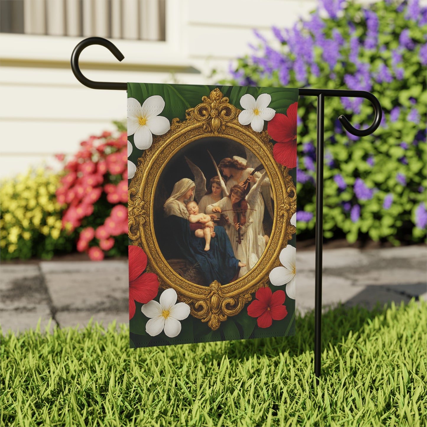 Religious Tropical Garden Flag  - Perfect for Outdoor Decor / Song of the Angels