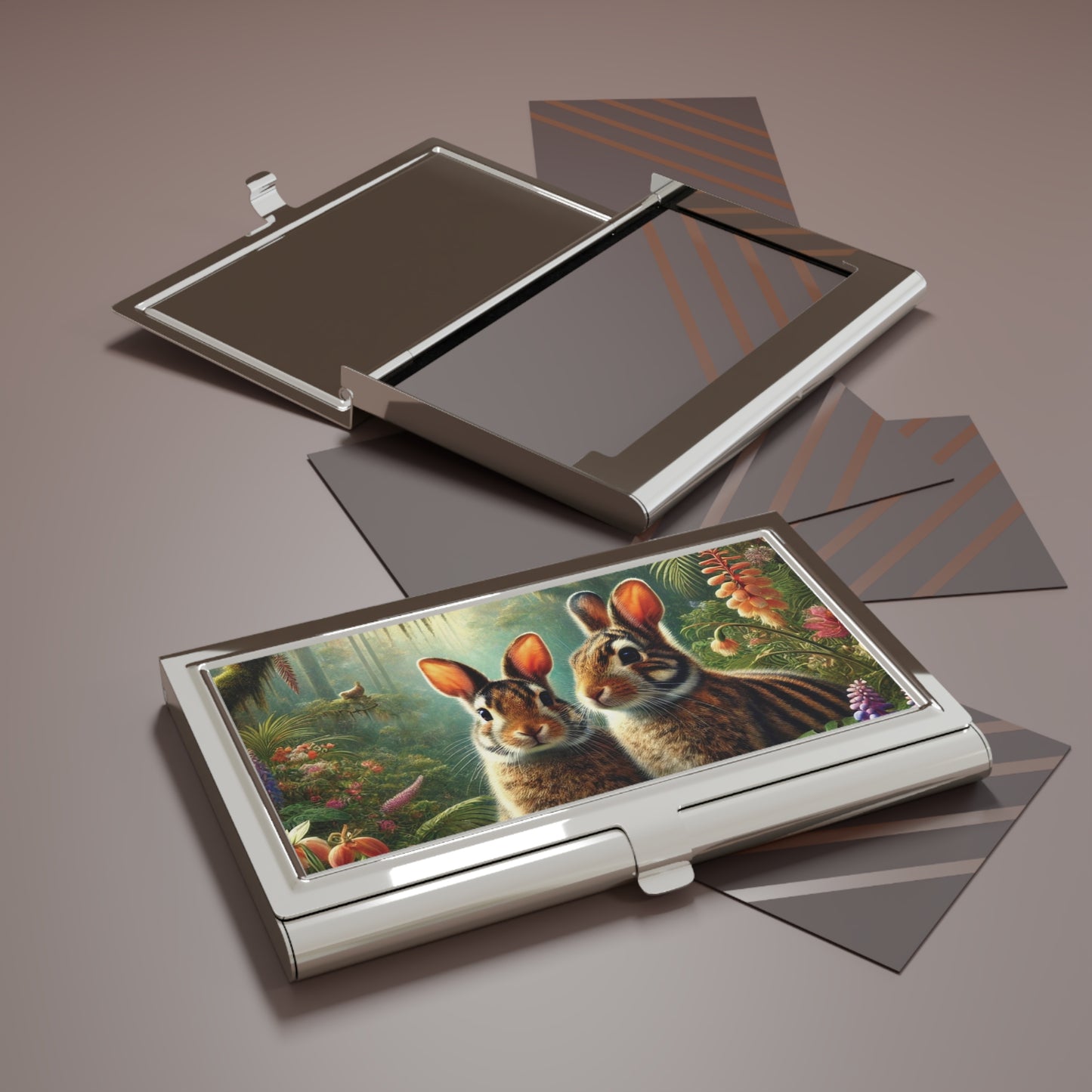 Business Card Holder/Case - Tropical Sumatran Rabbits