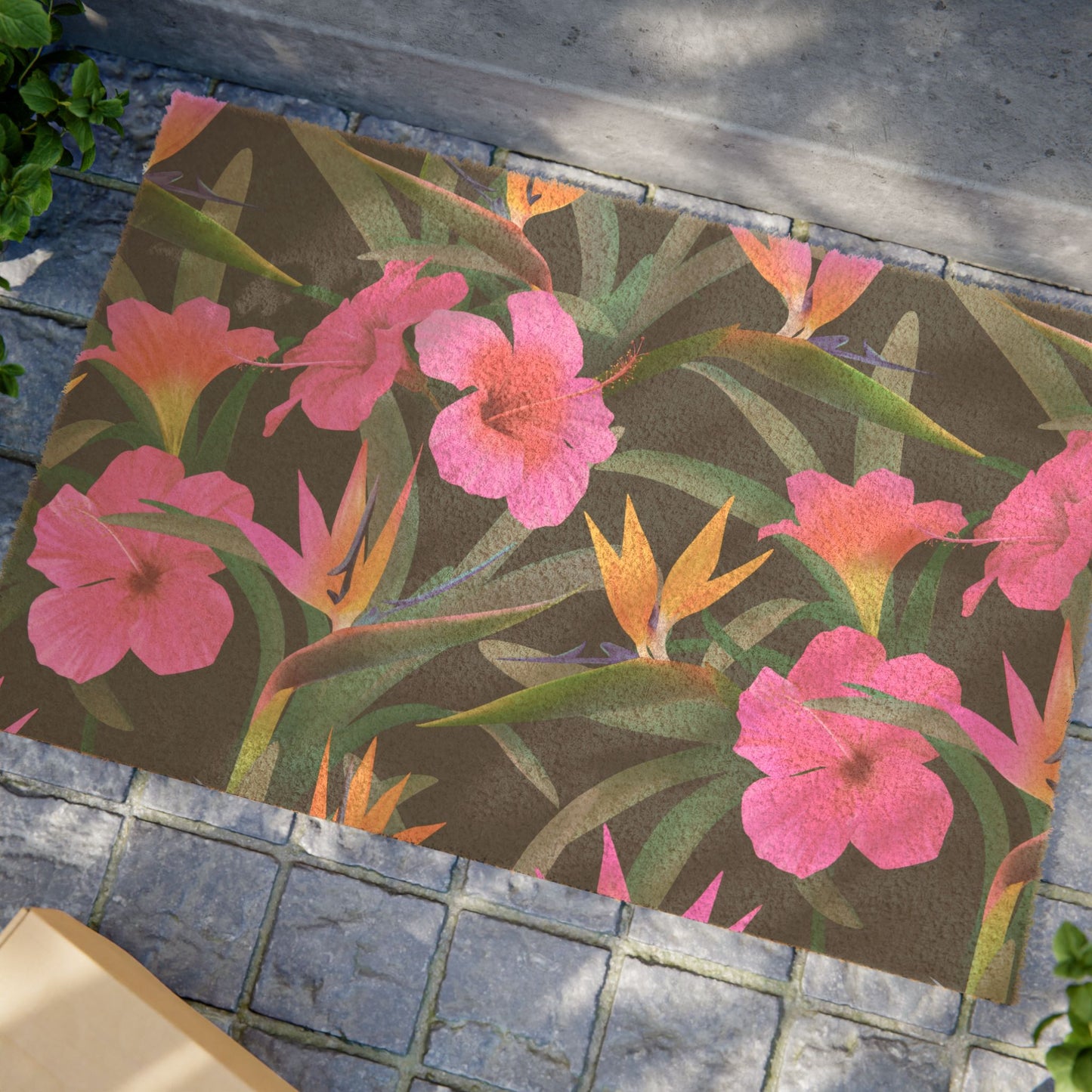 Tropical Floral Doormat - Vibrant Entrance Mat Perfect for Home Decor