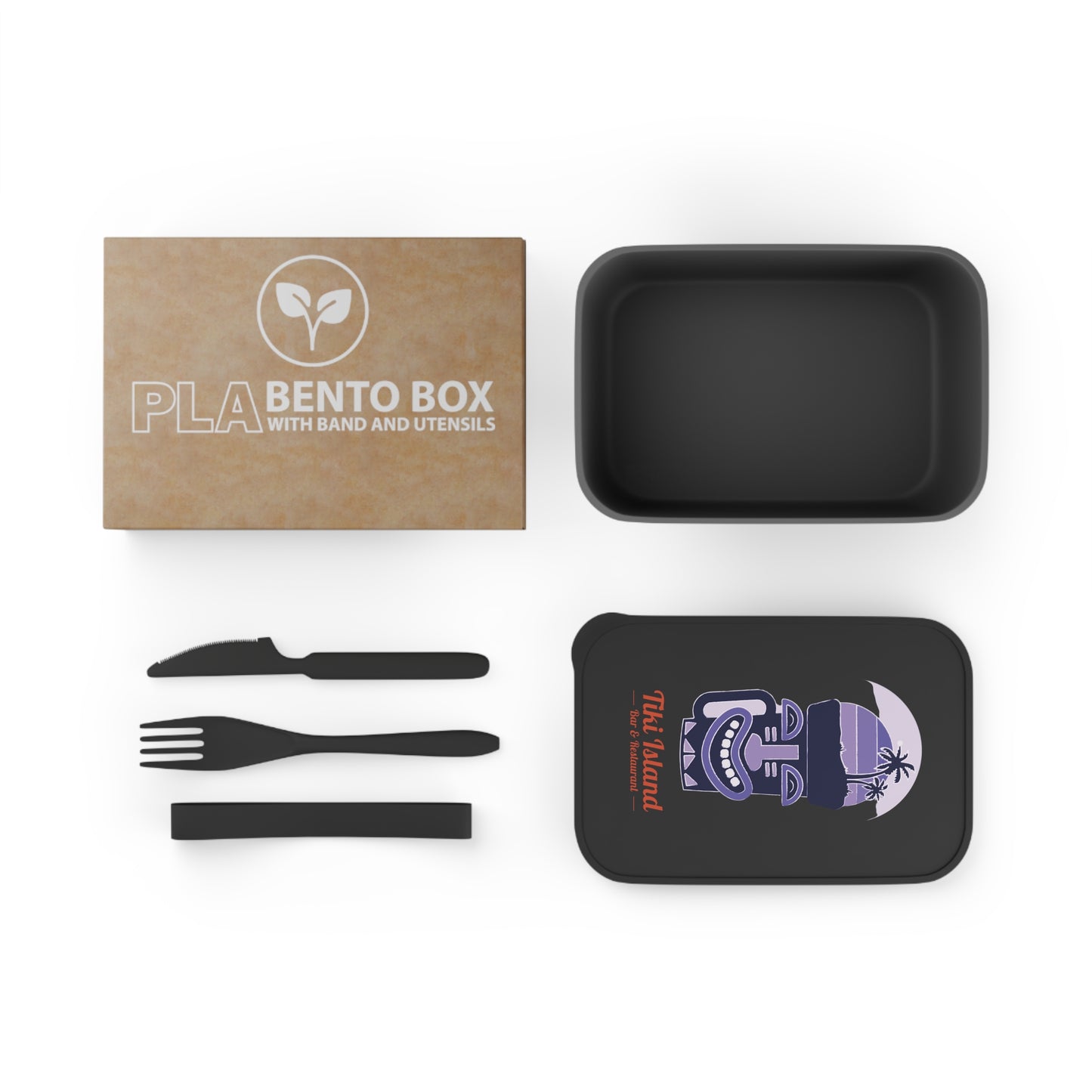 Bento Box with Utensils - Tiki Island, purple