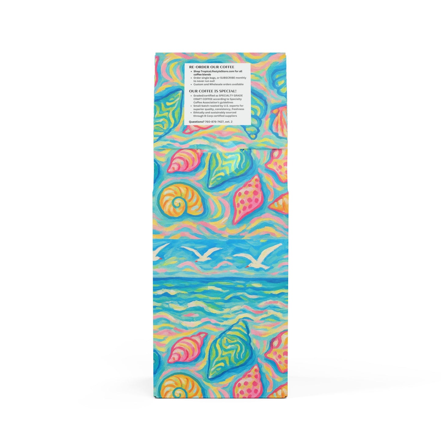 Black Coral Blend™ (Dark French Roast) Specialty Grade Craft Coffee / Glow Seashells