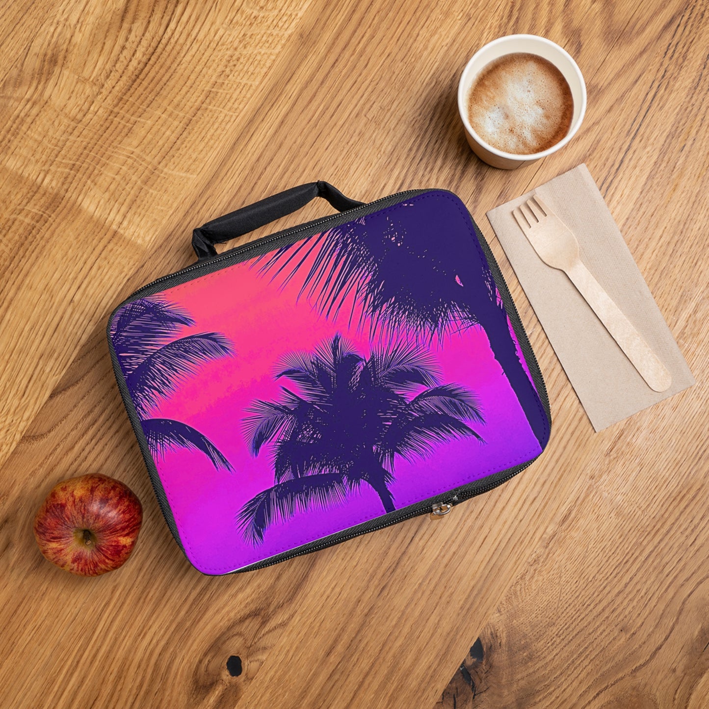 Palm Glow/Pop Lunch Bag - Eco-Friendly Insulated Tote, Adult and Child Lunchbox / Perfect for Picnics, Beach Outings