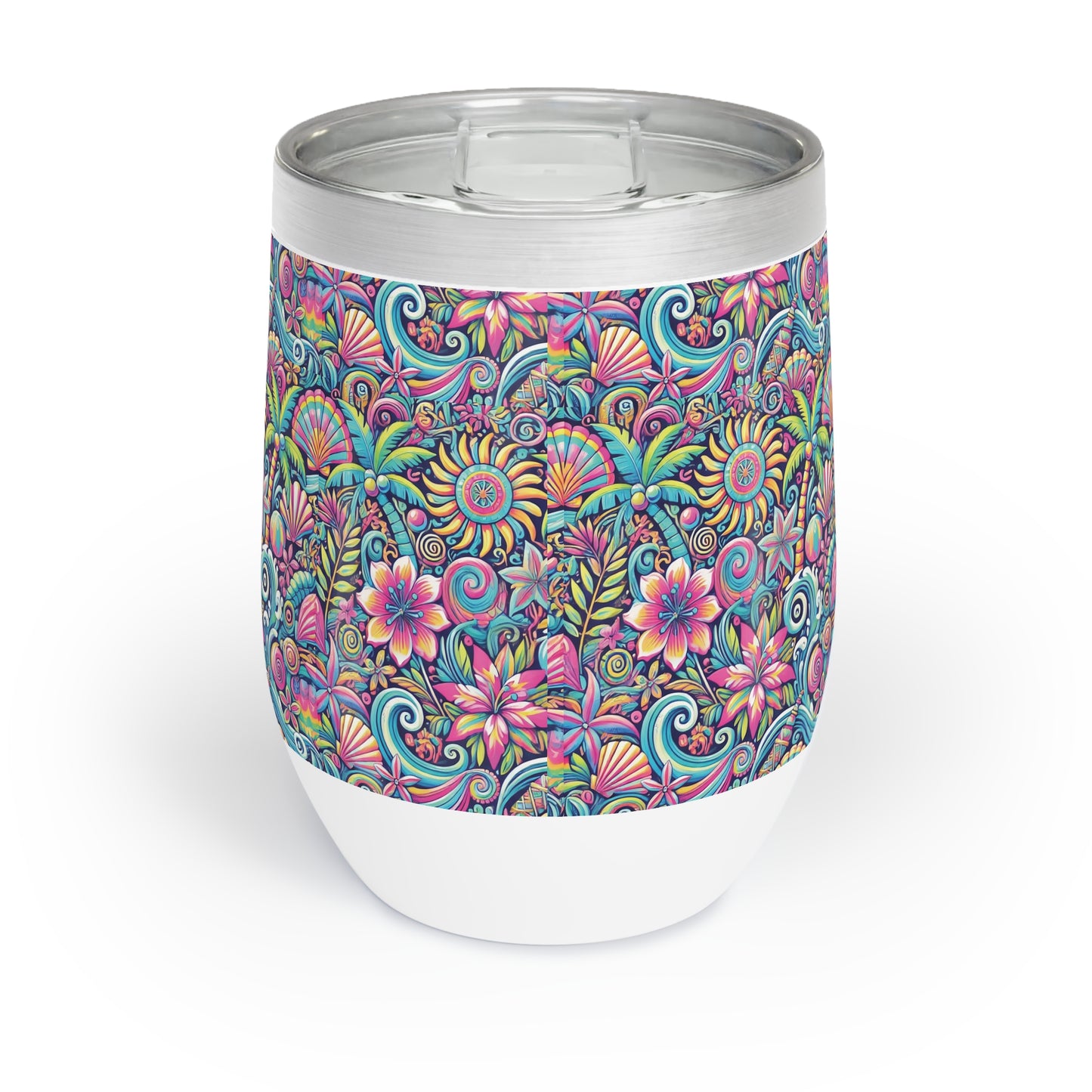 Chill Wine Tumbler with Happy Tropics