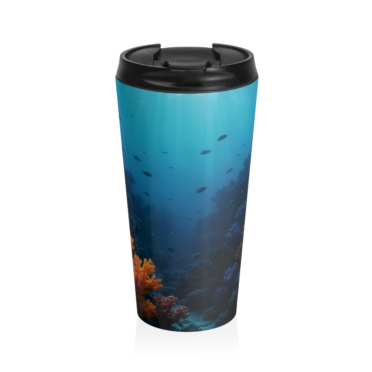 Copy of 15 oz. Stainless Steel Travel Mug / Parrot Tiki on Beach