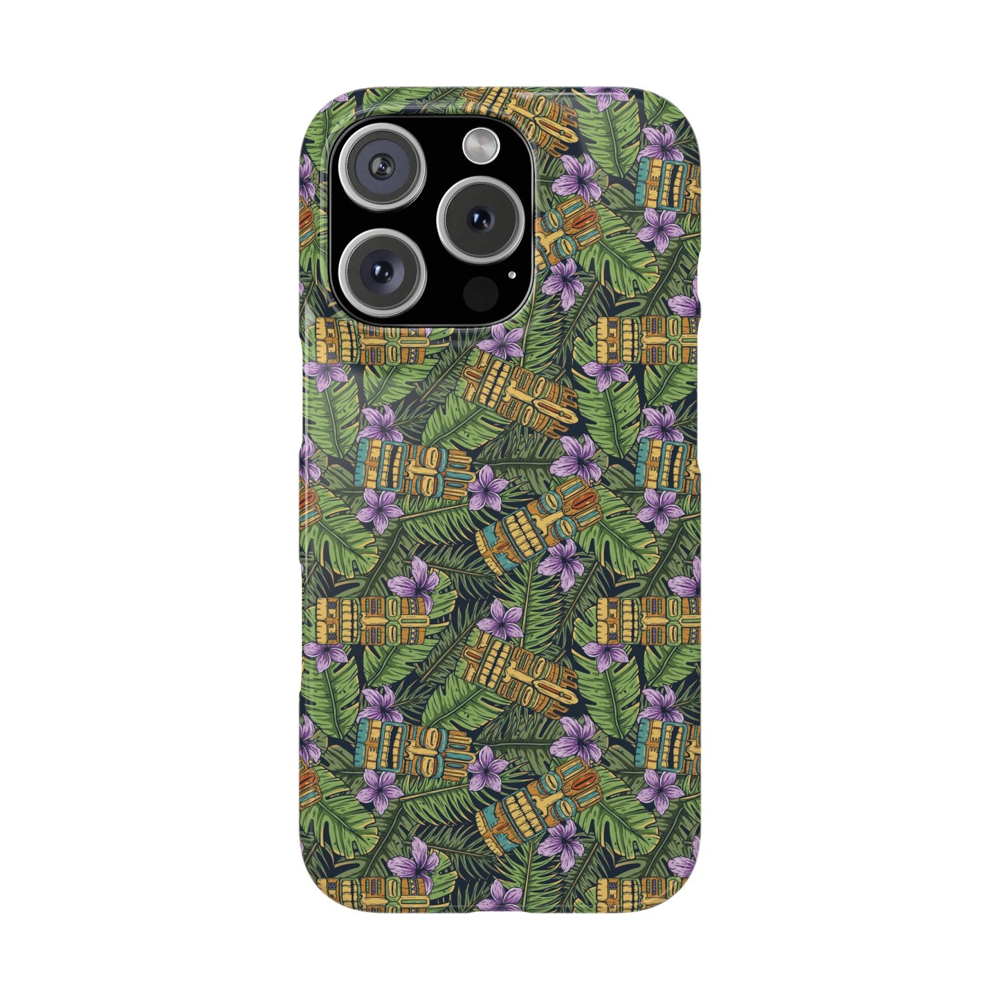 Slim Phone Cases - Tiki Purple Greenery