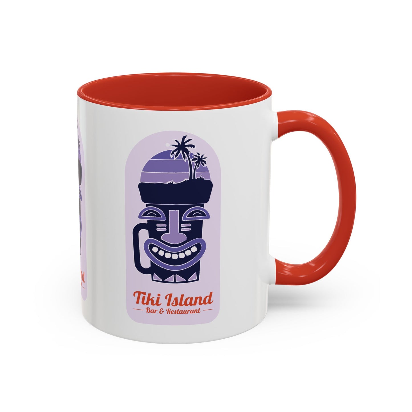 Tiki Island Accent Coffee Mug - Fun Tropical Drinkware for Beach Vibes, purple