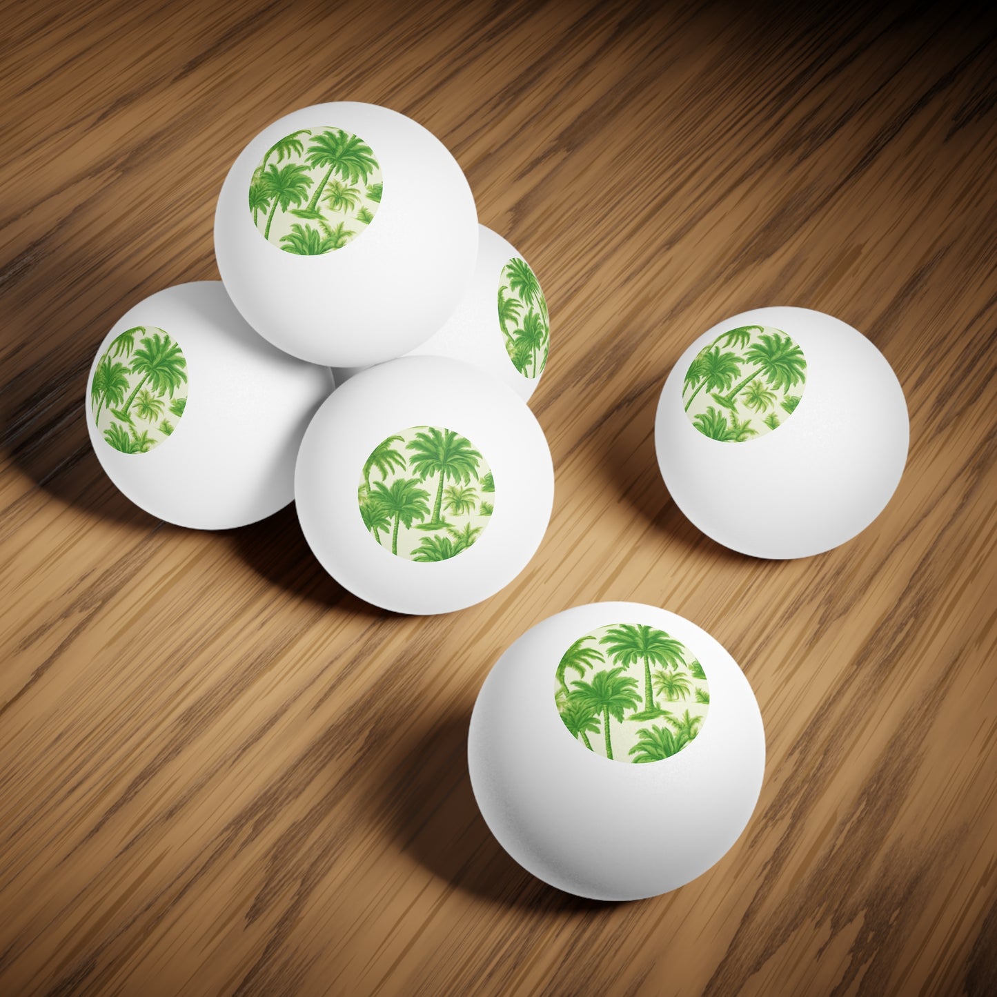Tropical Paradise Ping Pong Balls - 6 Pack with Lime Palms