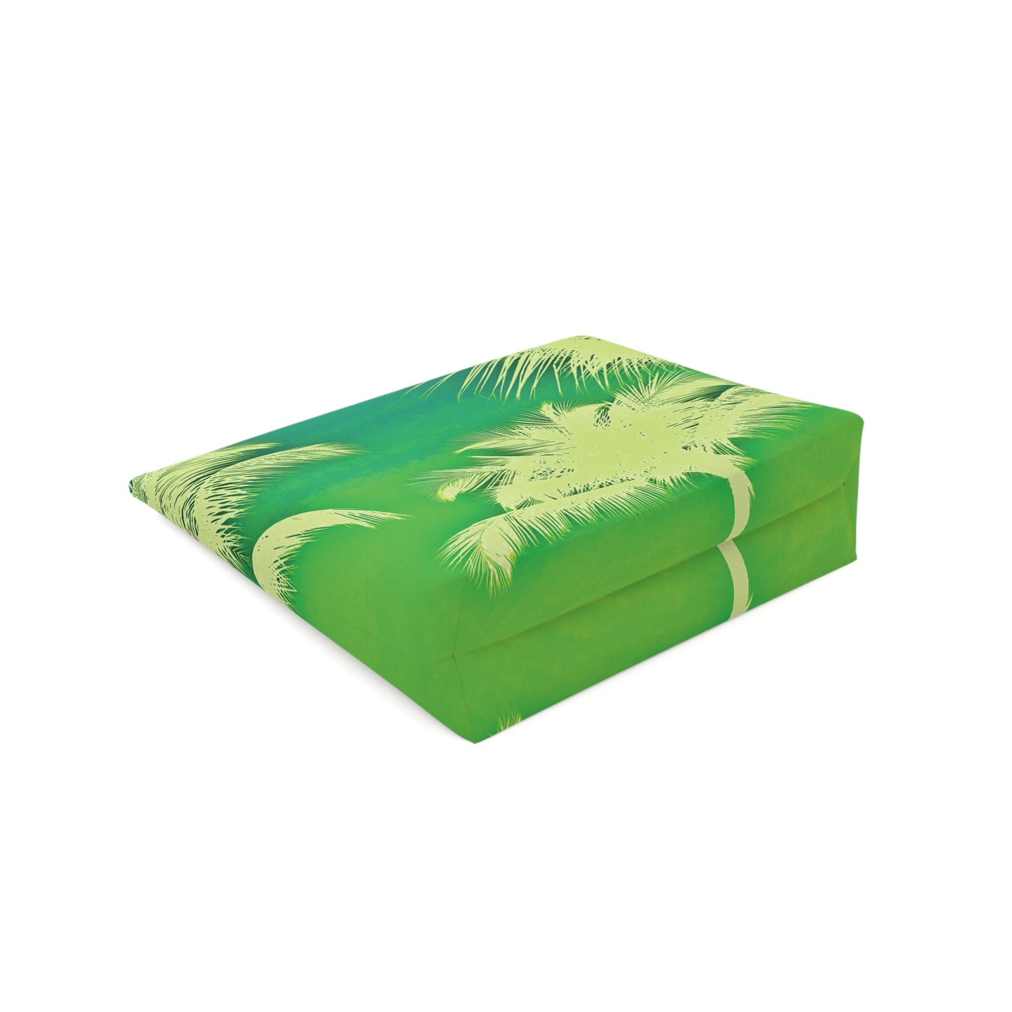 Tropical Cotton Cosmetic Bag, Makeup Pouch, 5 Sizes / Palm Glow, Green