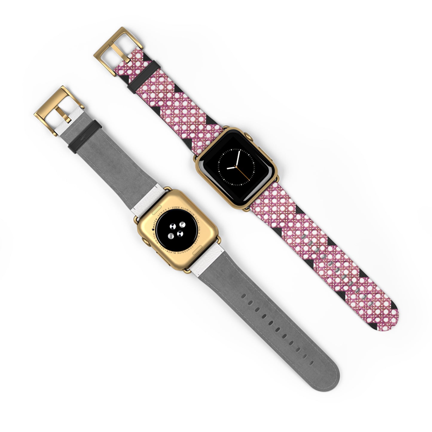 Apple Watch Band - Hibiscus Wicker Chair Weave, Black