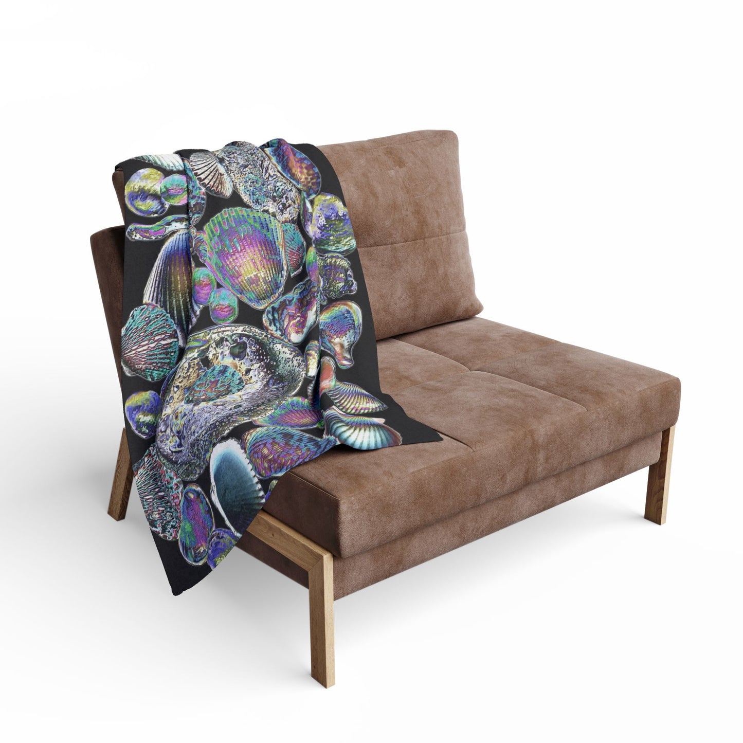 Heatwave Shell Collection in Black Fleece Blanket - Colorful Tropical Design