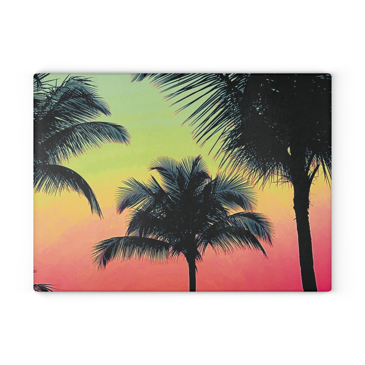 Glass Cutting Board, 2 sizes - Palm Glow/Sangria