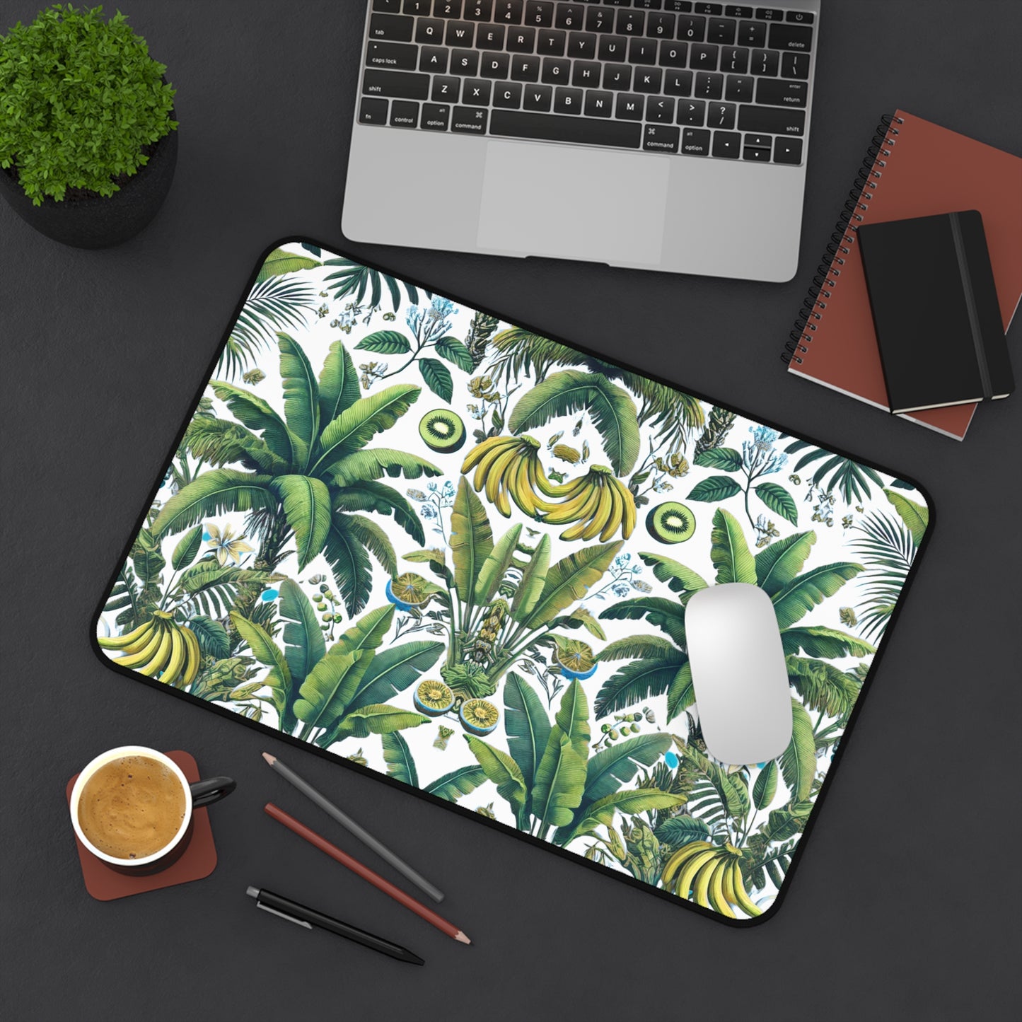Tropical Mouse Pad/Desk Mat, 3 Sizes - Perfect for Home Office / More Tropical Fruit, White