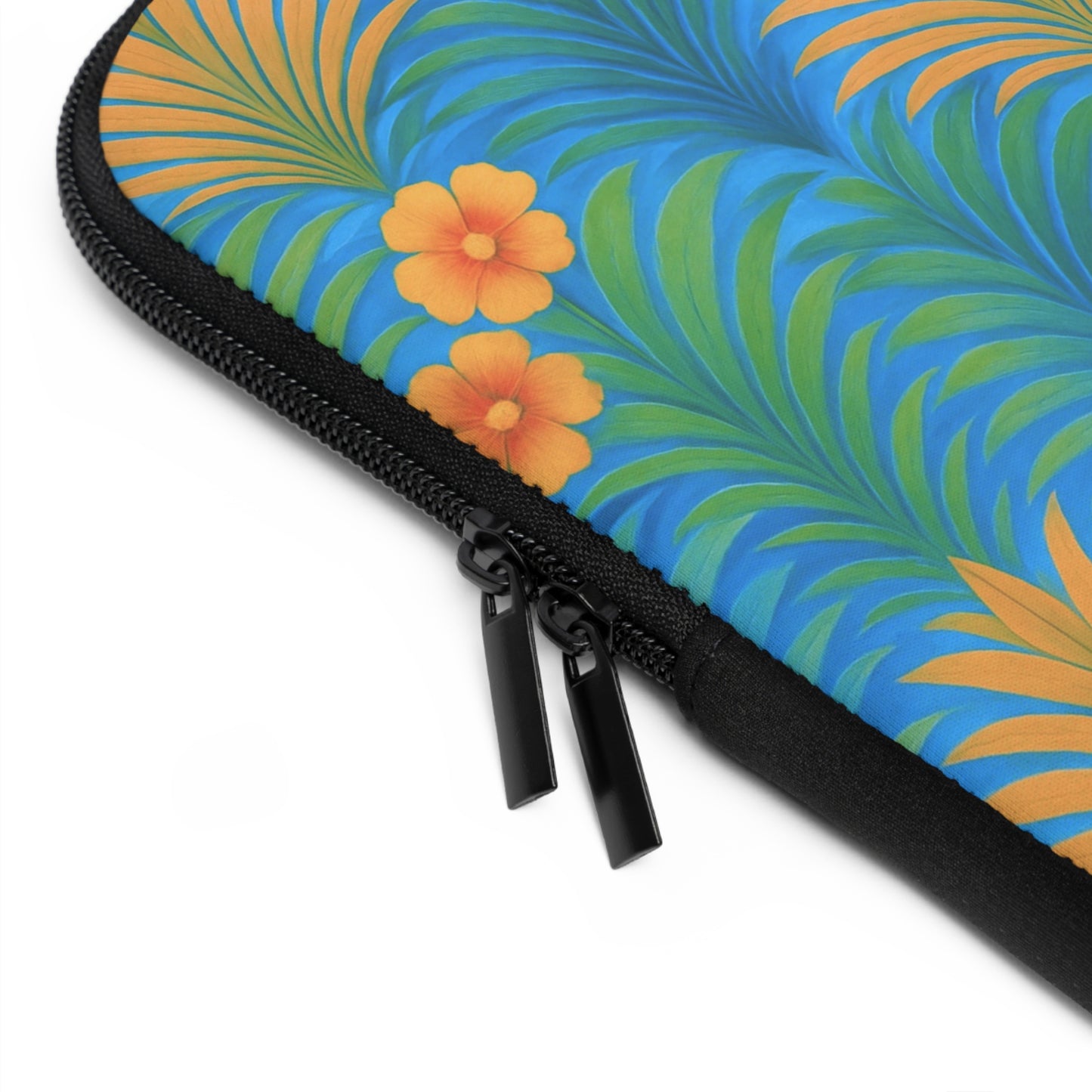 Tropical Laptop Sleeve, 5 Sizes - Perfect for Beach Lovers & Students / Sunrise Palms, Orange