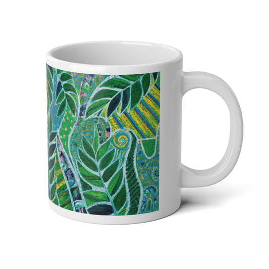 Jumbo Mug, 20oz, Amazon Whimsy Green | Tropical Coffee Cup