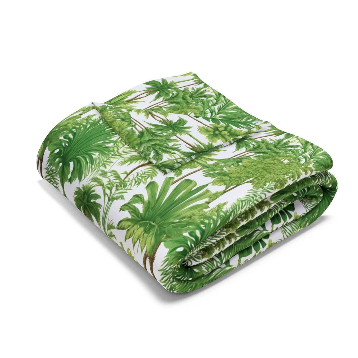 Fantasy Green Palms in Paradise Fleece Blanket - Colorful Tropical Design