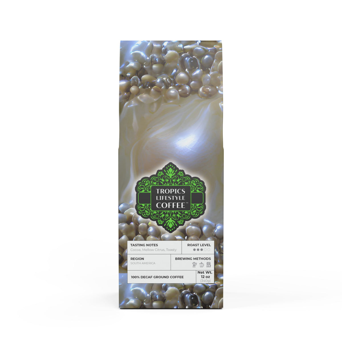 Rainforest Mist™ Single Origin DECAF (Medium Roast), Specialty Grade Craft Coffee / Natural Pearls Dream