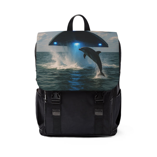 UFO and Dolphin Casual Backpack - Perfect for Everyday Adventures