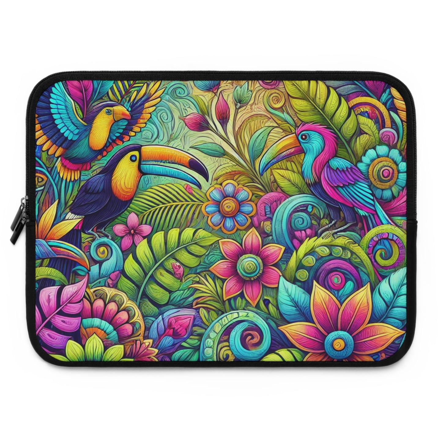 Tropical Laptop Sleeve, 5 Sizes - Perfect for Beach Lovers & Students / Rainforest Music