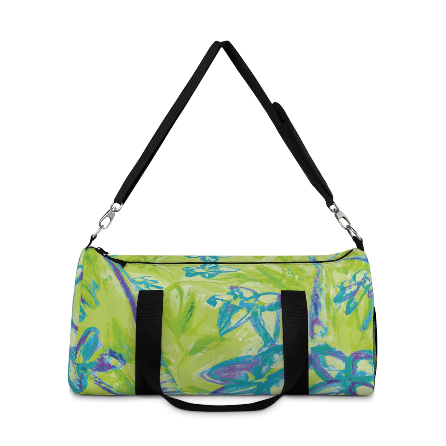 Tropical Rainforest Duffel Bag - Perfect for Travel and Gym / Tropical Doodles, Lime
