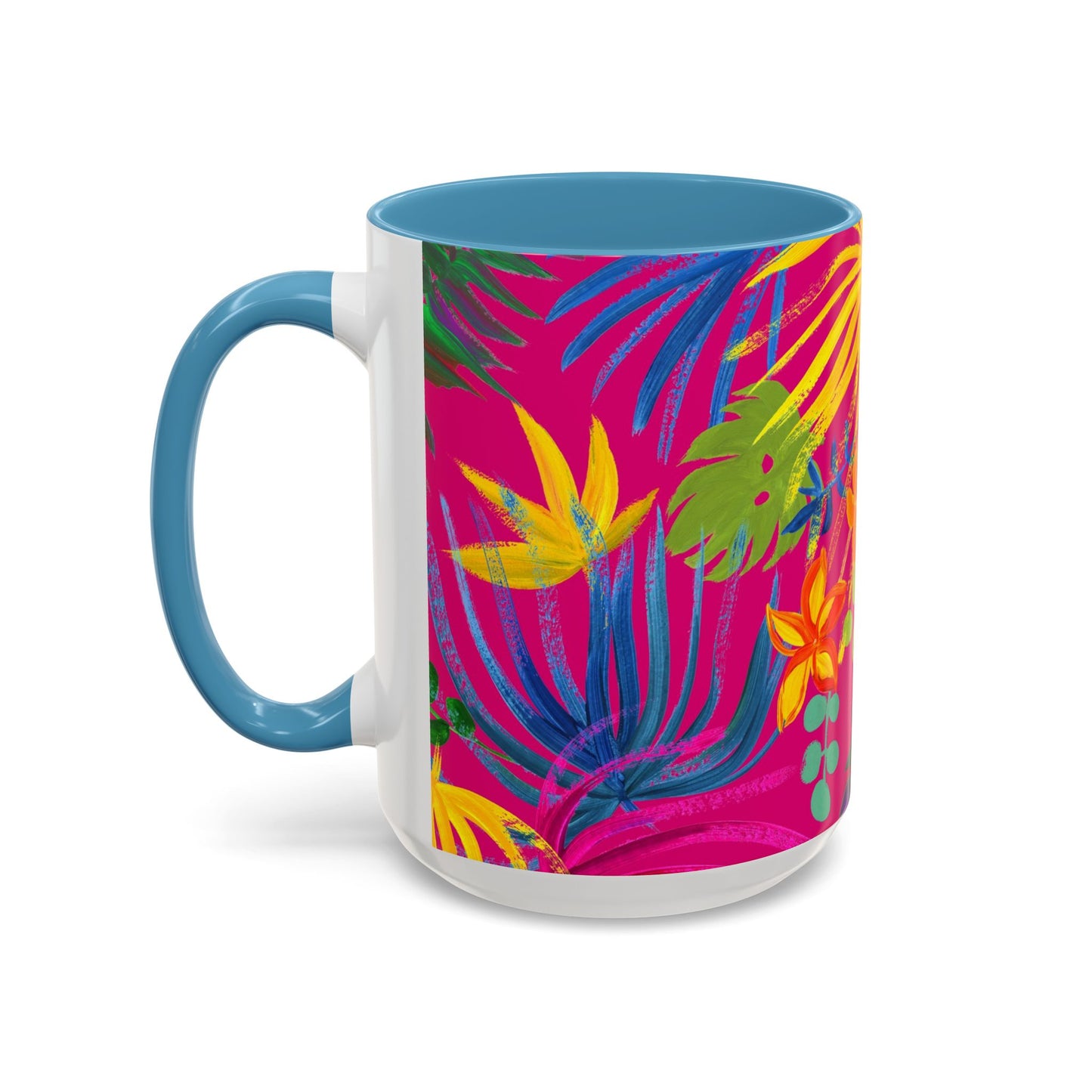 Accent Coffee Mug | Tropical-Inspired Drinkware / Exotic Flora