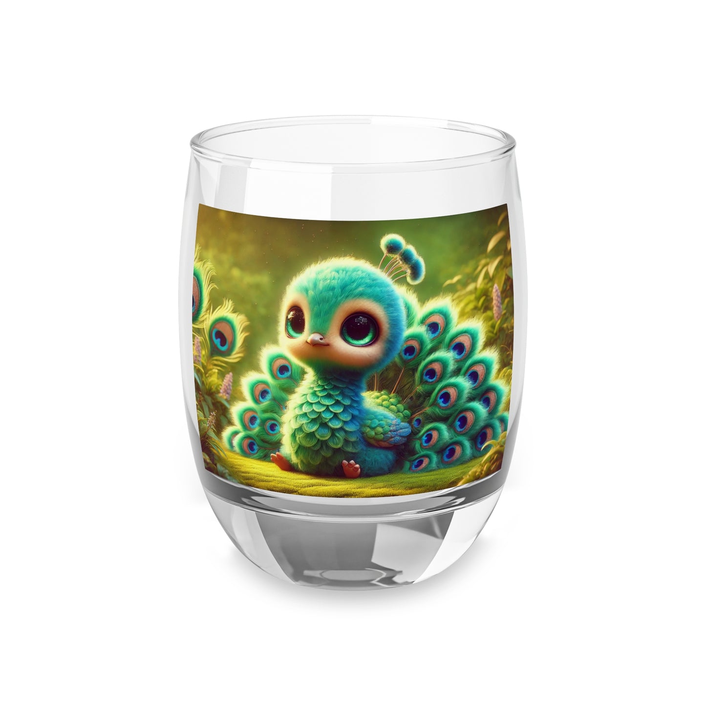 Whiskey Glass, Baby Peacock