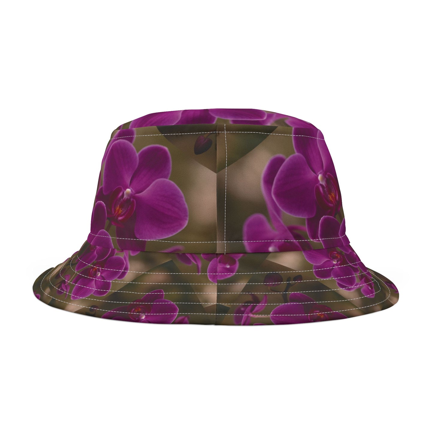 Purple Orchids Majesty / Polyester Bucket Hat for Beach Lovers