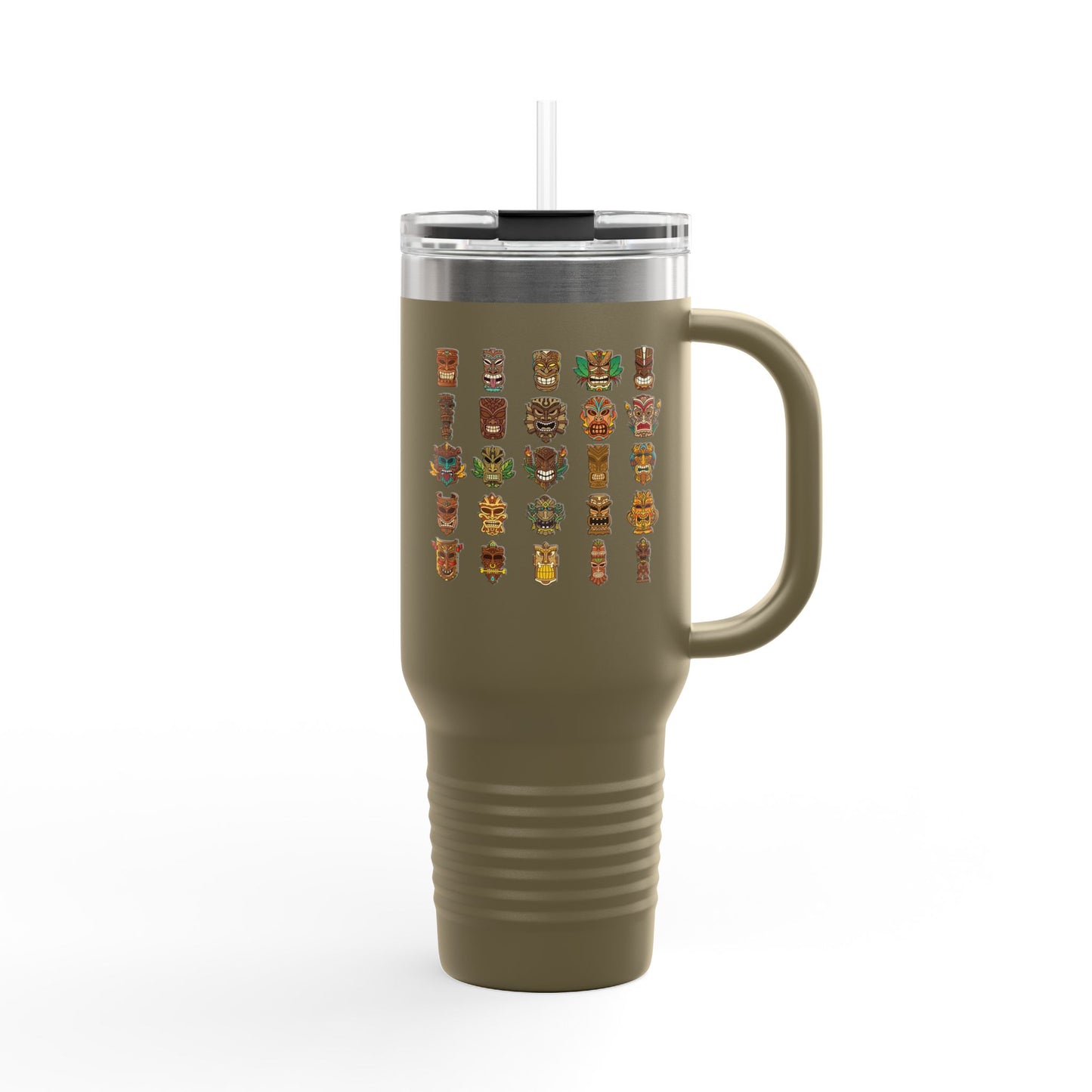 Insulated Travel Mug, 40oz / Tiny Tiki Dudes - Perfect for Outdoor Adventures