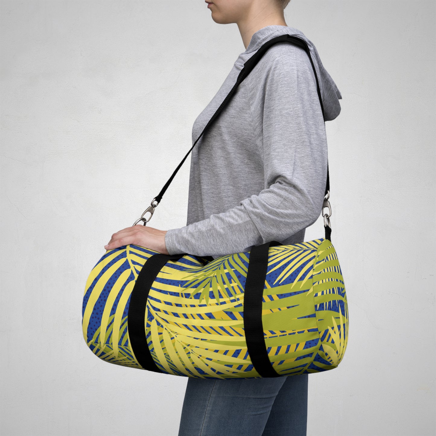 Tropical Rainforest Duffel Bag - Perfect for Travel and Gym / Gold Palms