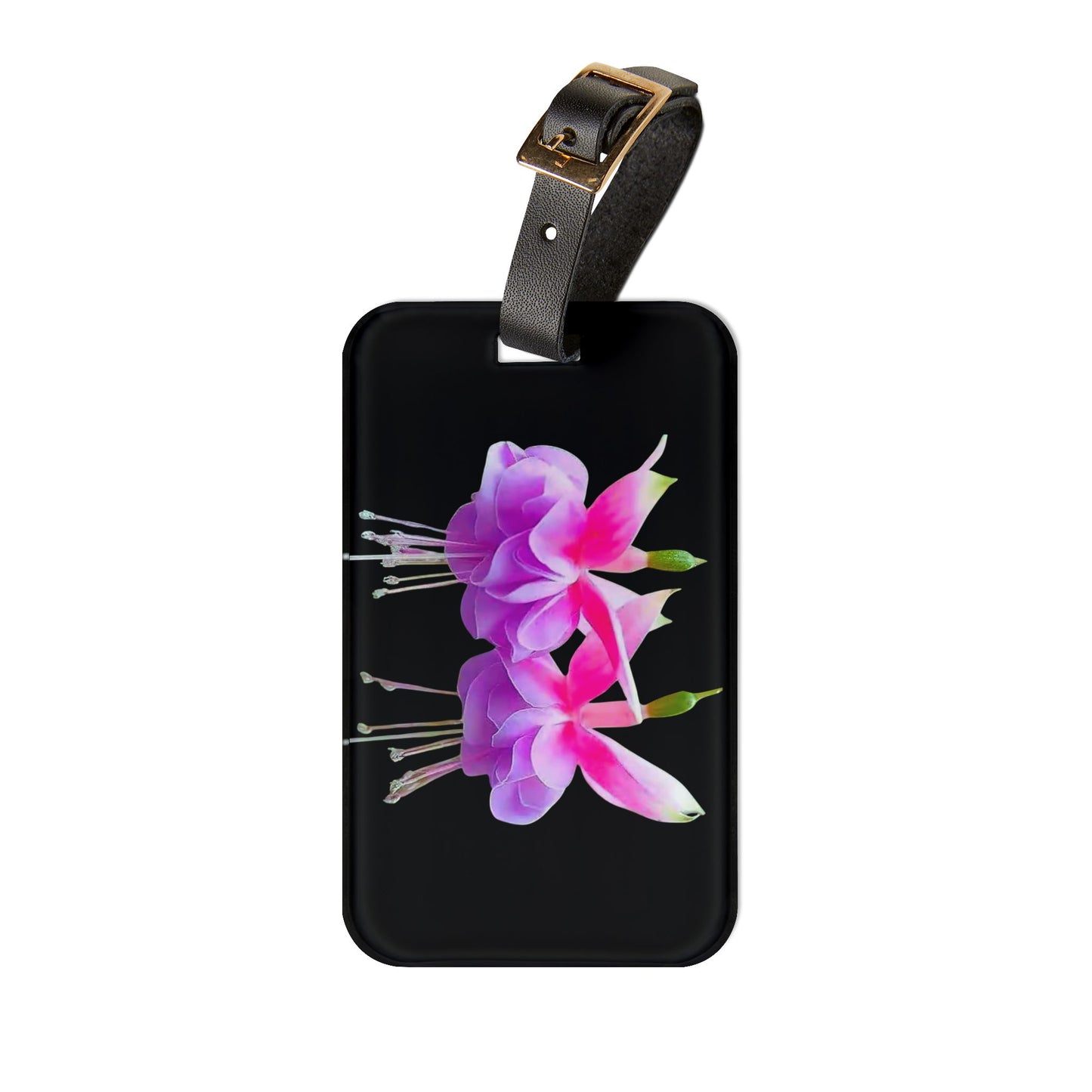 Luggage Tag - Two Fuchsias / Black