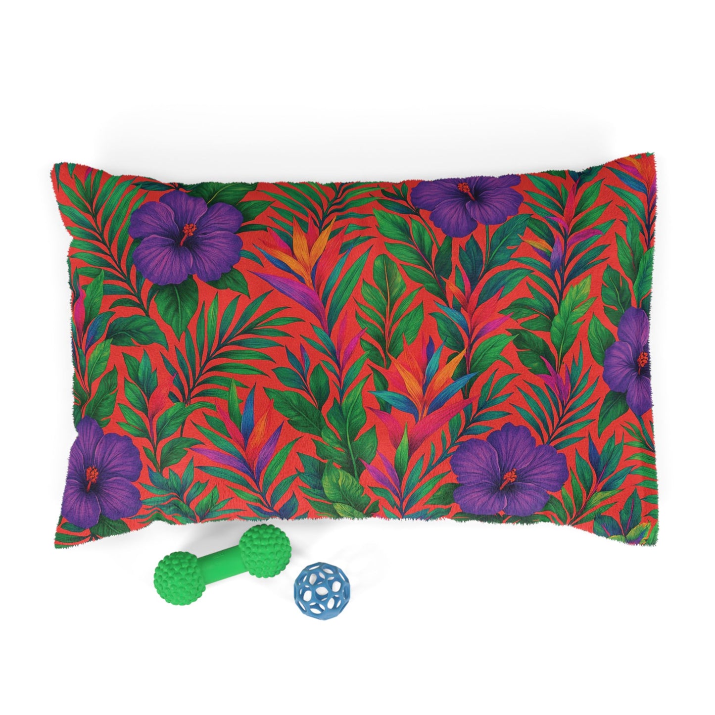 Pet Bed - Cozy and Fun Dog or Cat Bed for Tropical Lovers / Midnight Flower Coral