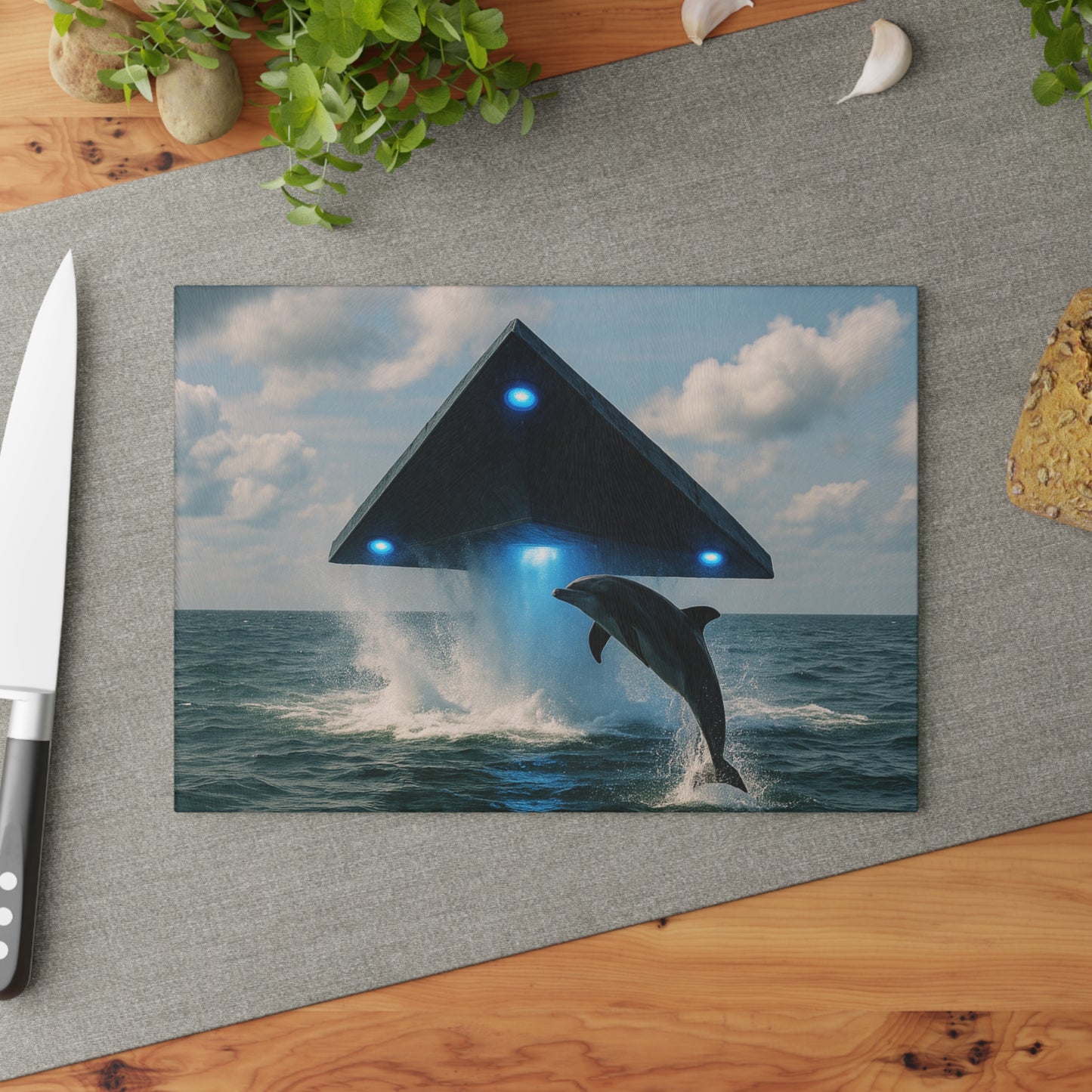 Glass Cutting Board, 2 sizes - UFO and Dolphin