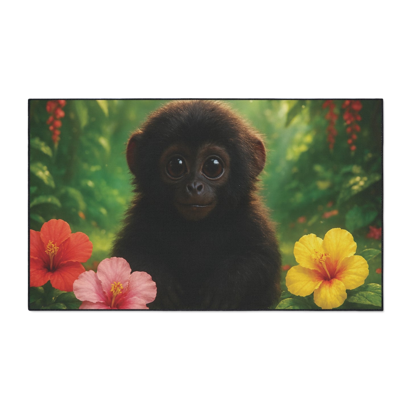 Heavy Duty Floor Mat, 5 Sizes – Tropical Area Rug for Home Décor / Baby Howler Monkey