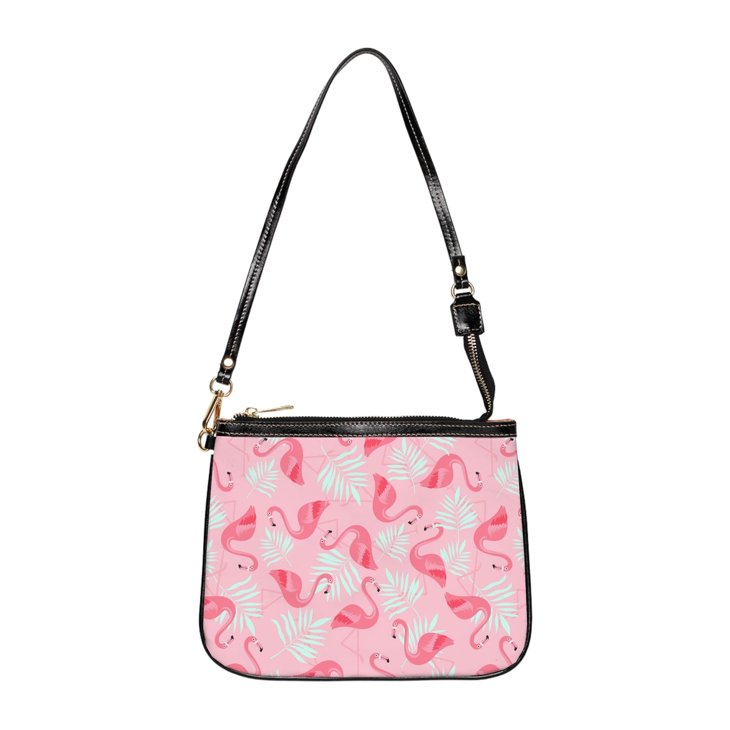 Tropical Small Shoulder Bag | Stylish Crossbody Purse / Flamingo and White Palms