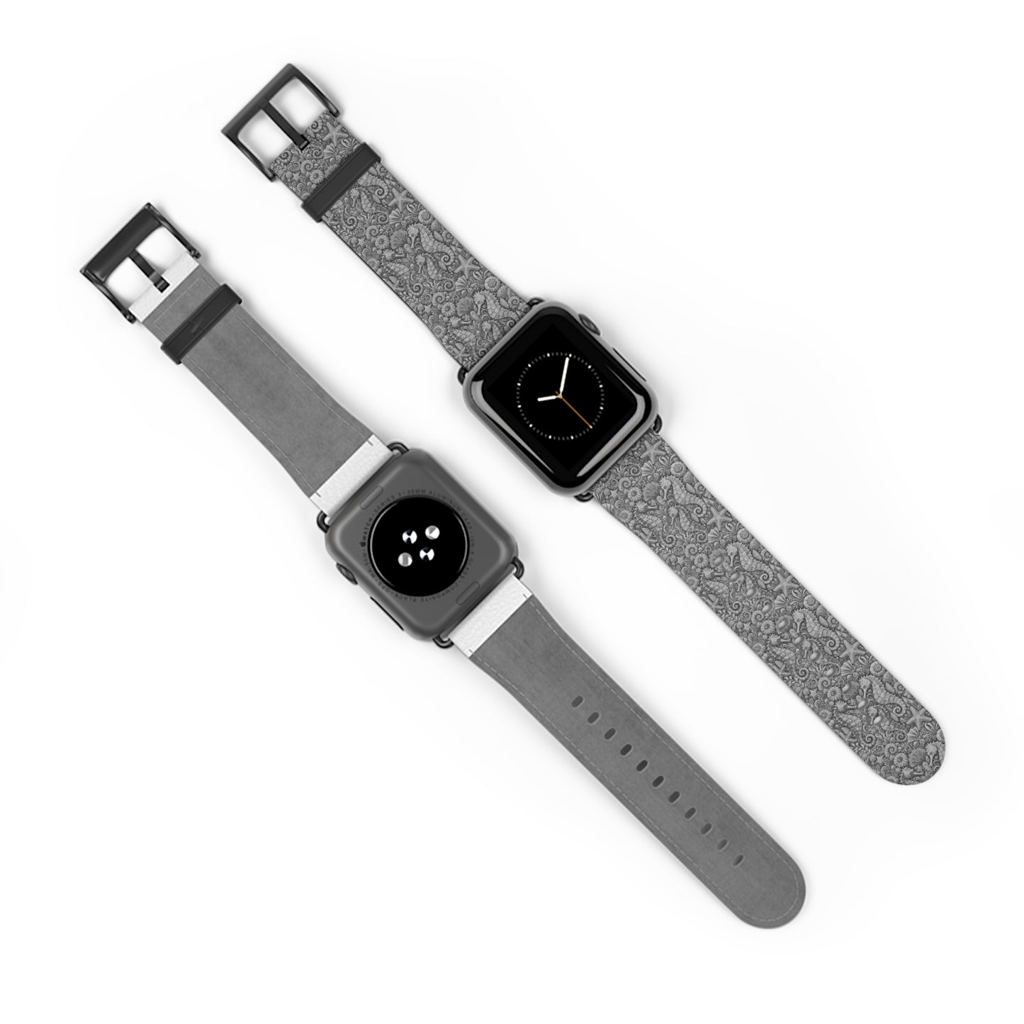 Apple Watch Band - Tropical Seahorse Trio, Noir