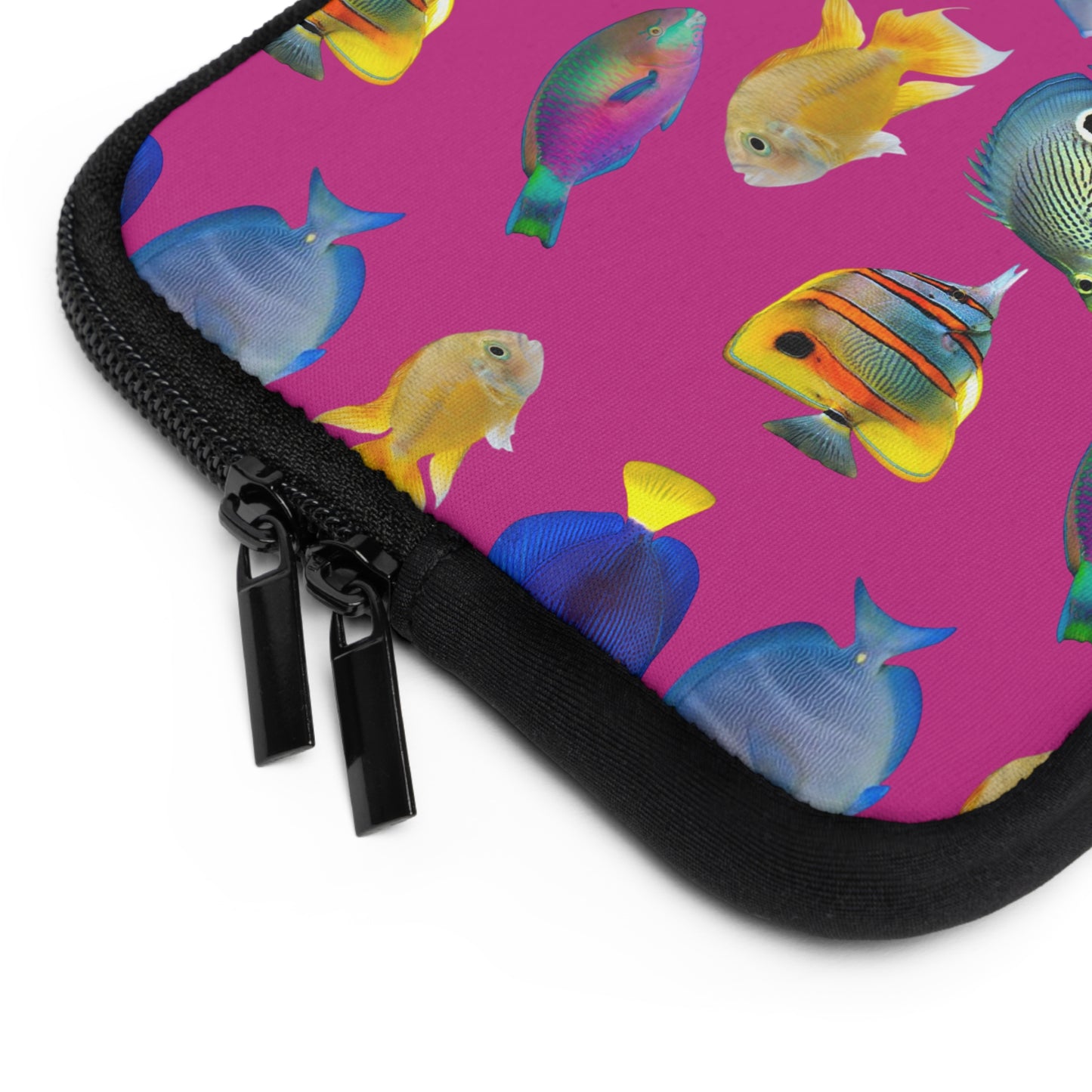 Tropical Laptop Sleeve, 5 Sizes - Perfect for Beach Lovers & Students / School of Fish, Pink