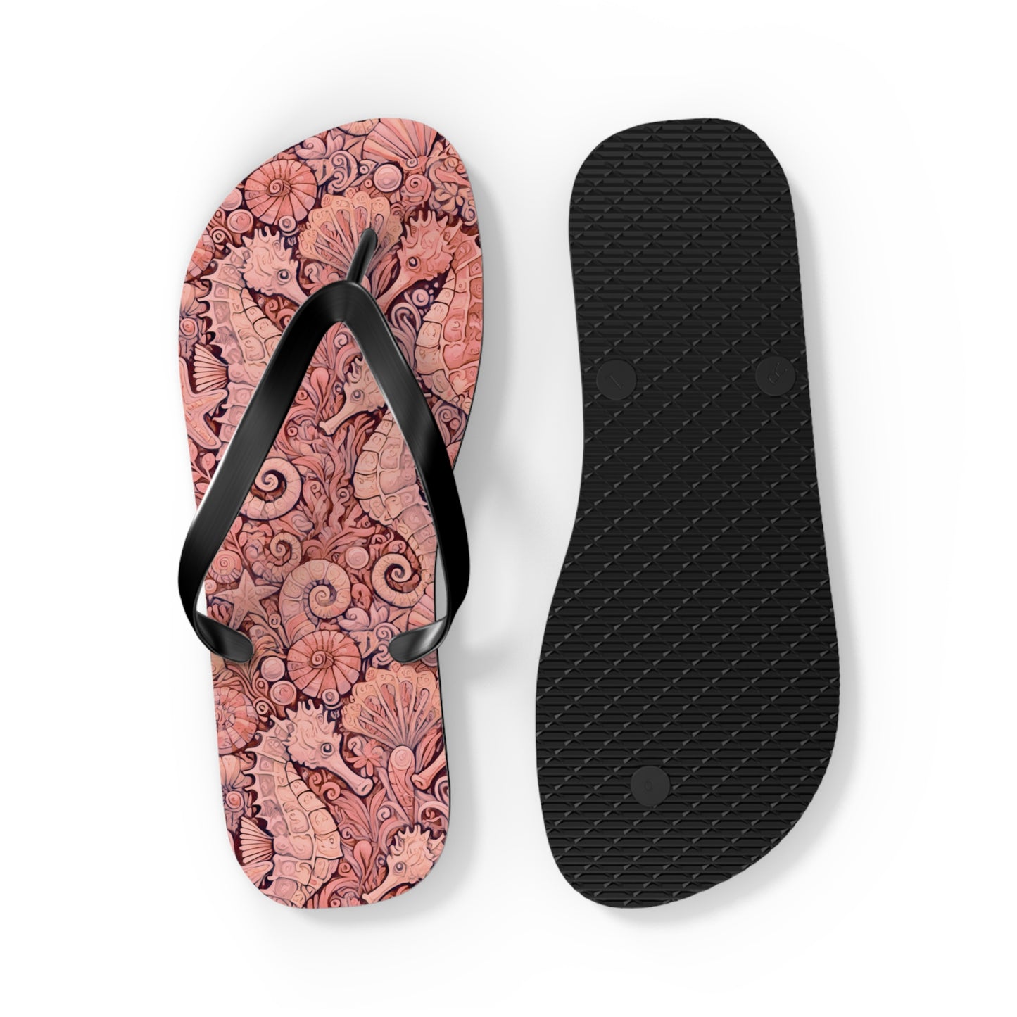 Flip Flops - Seahorses/Red