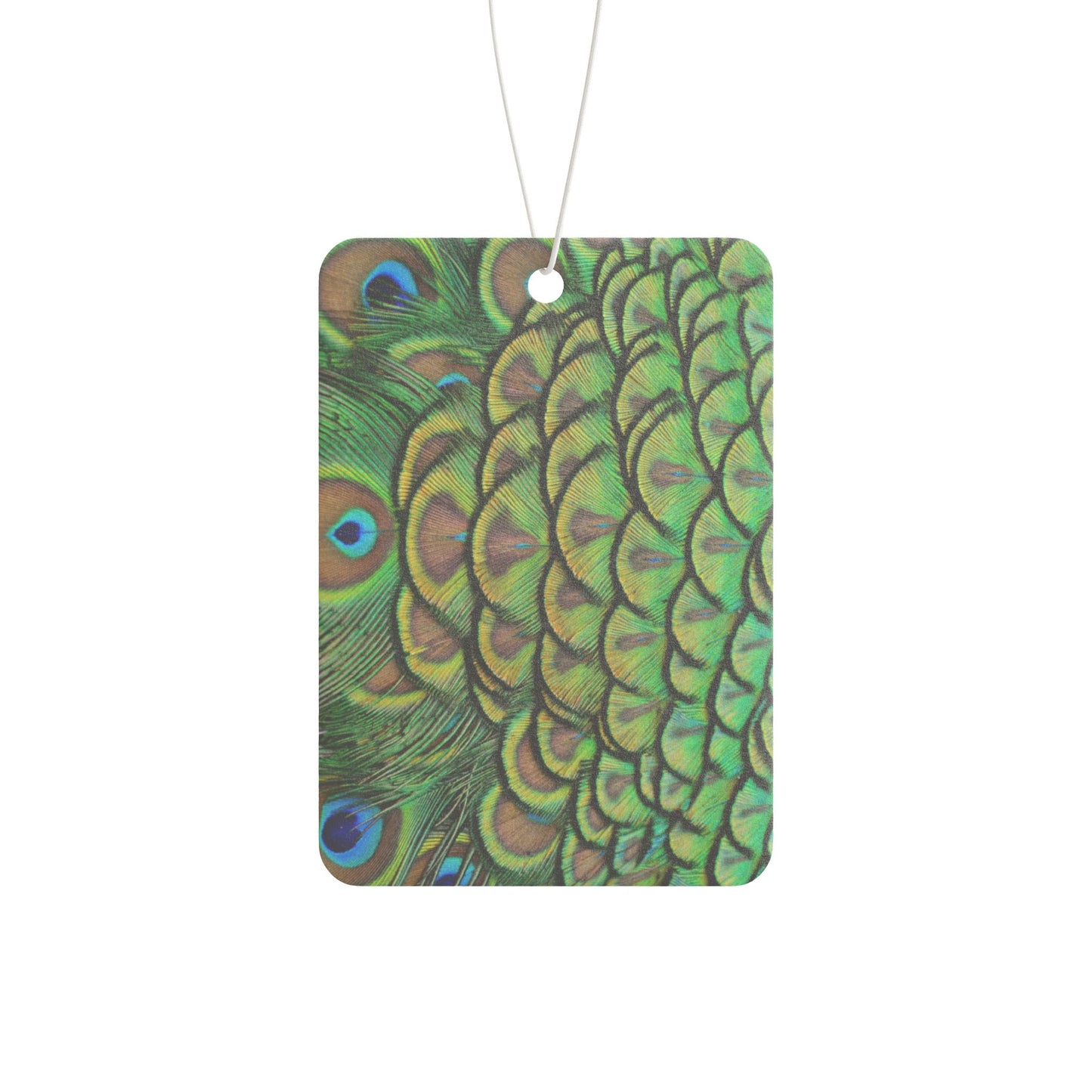 Car Air Freshener - Beautiful Green Peacock Feathers