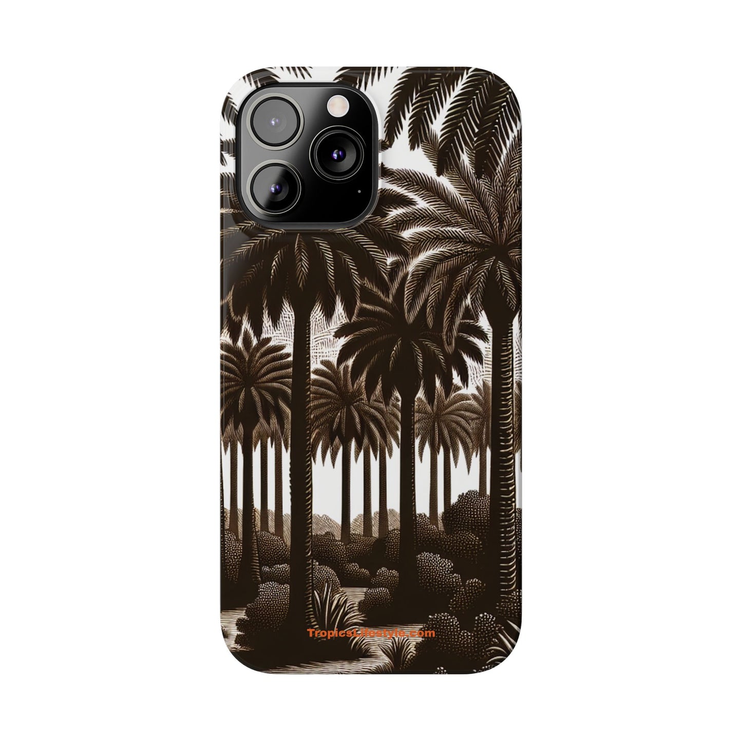 Slim Phone Cases - Woodcut Palm Grove