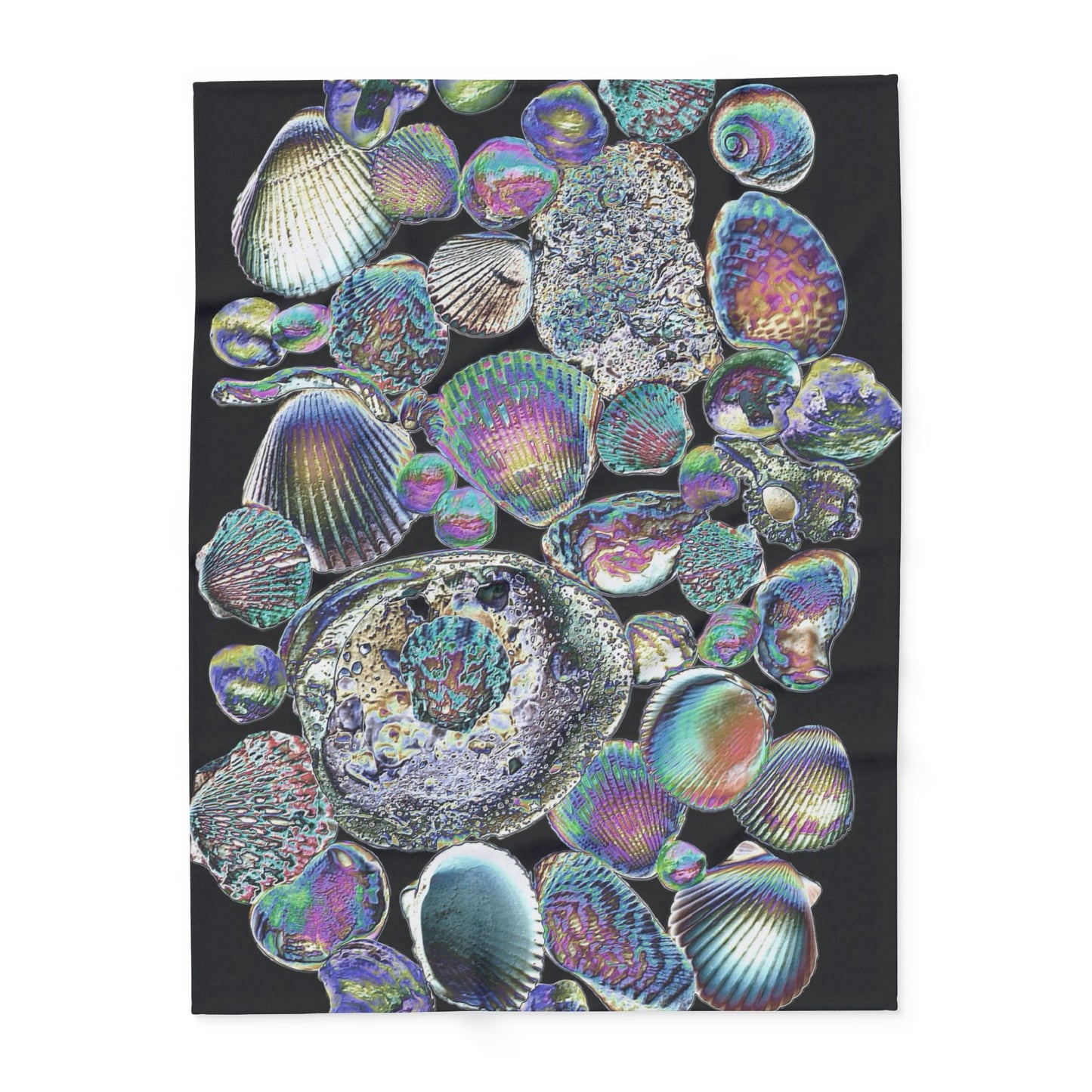 Heatwave Shell Collection in Black Fleece Blanket - Colorful Tropical Design