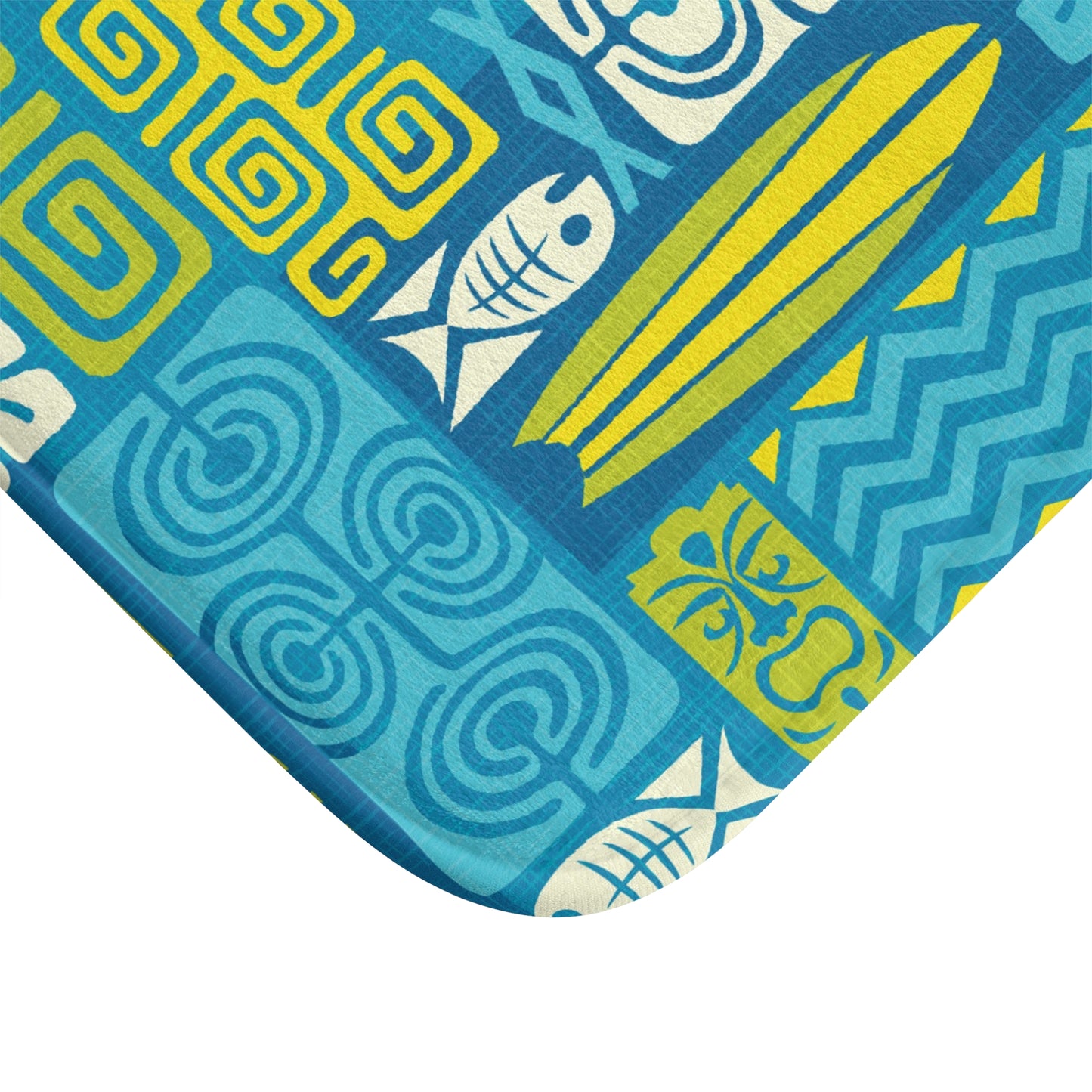 Bath Mat - Tiki Poster Blue