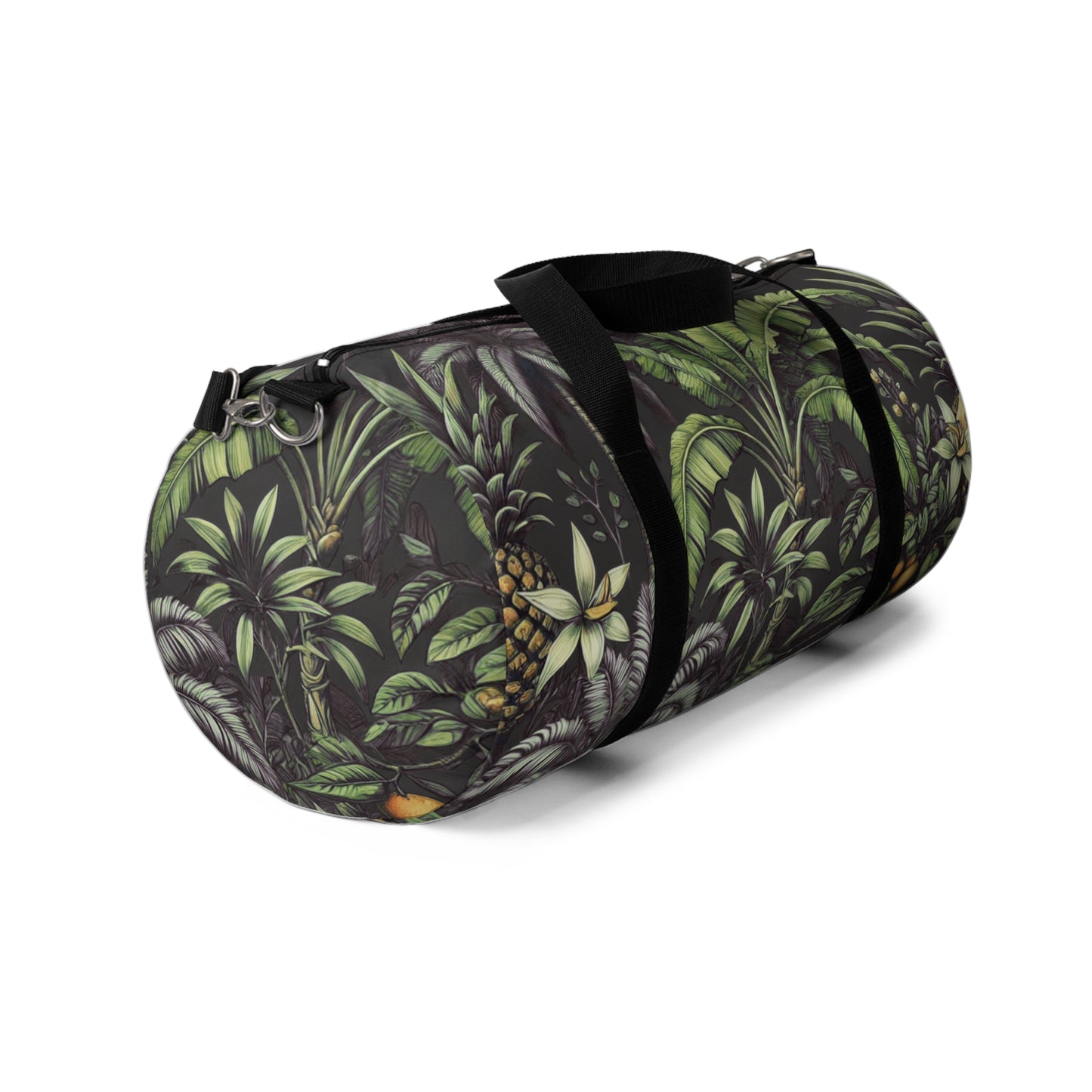 Tropical Duffel Bag - Perfect for Travel and Gym / Tropical Fruit, Black
